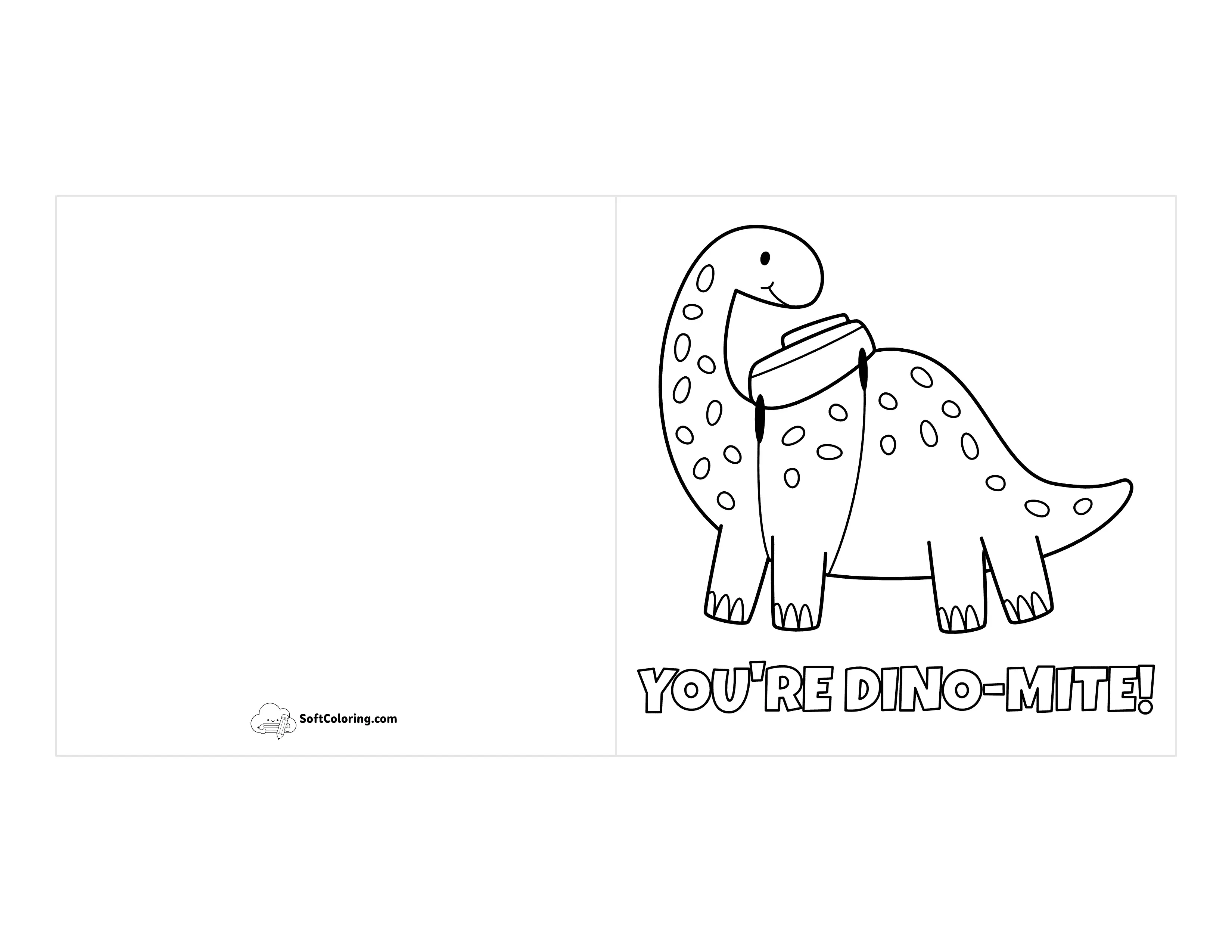 "You're Dino-Mite!" Bday Coloring Card