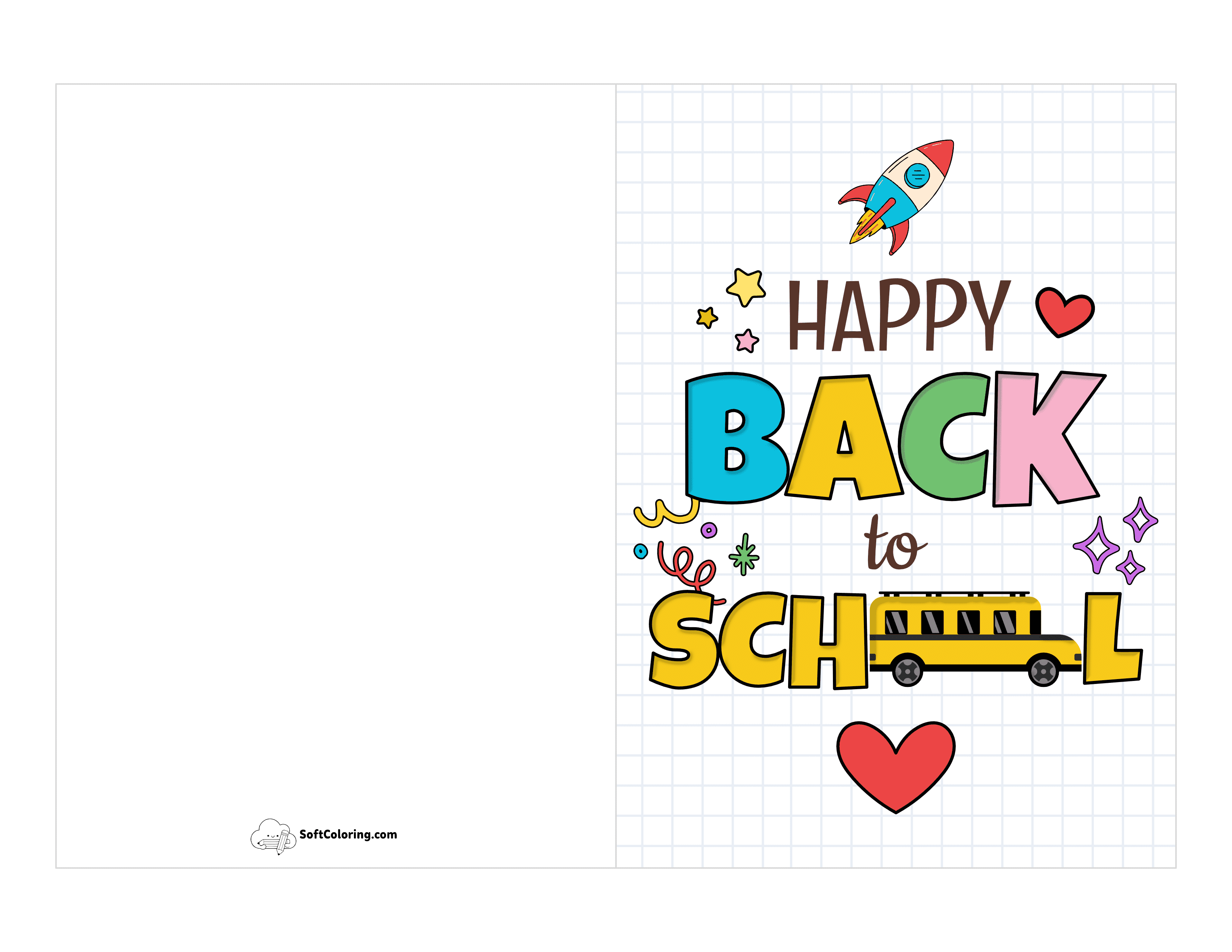 Colorful "Happy Back To School" Card For Kids