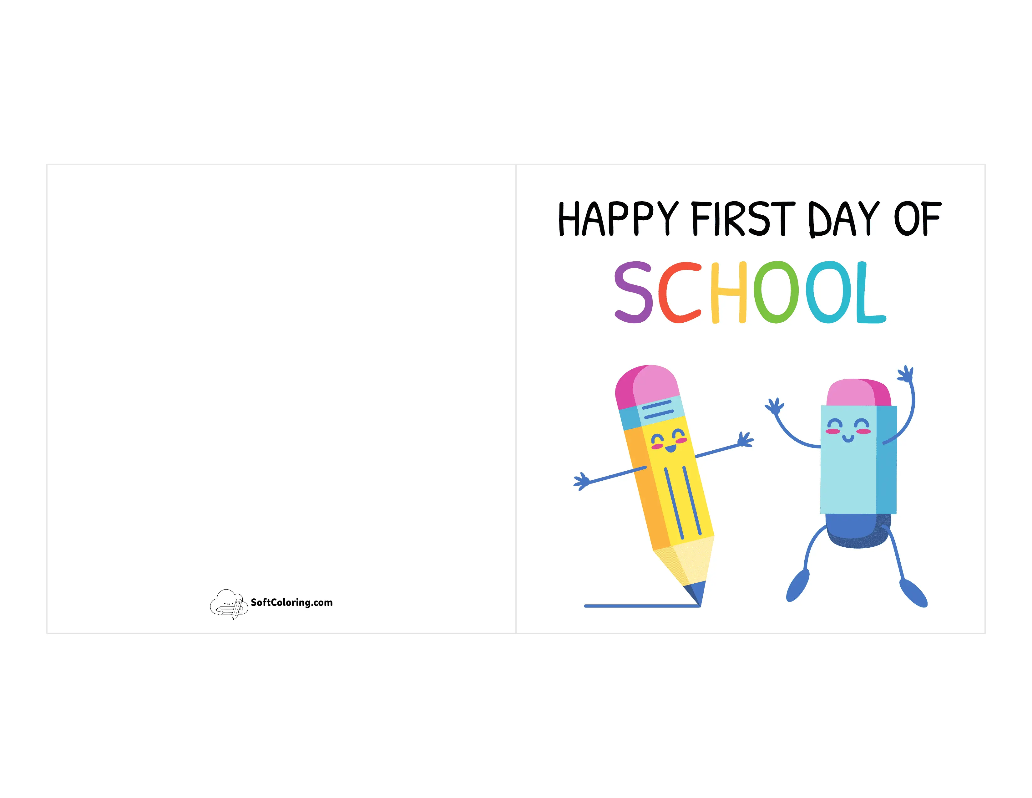 "Happy First Day Of School" Card For Students