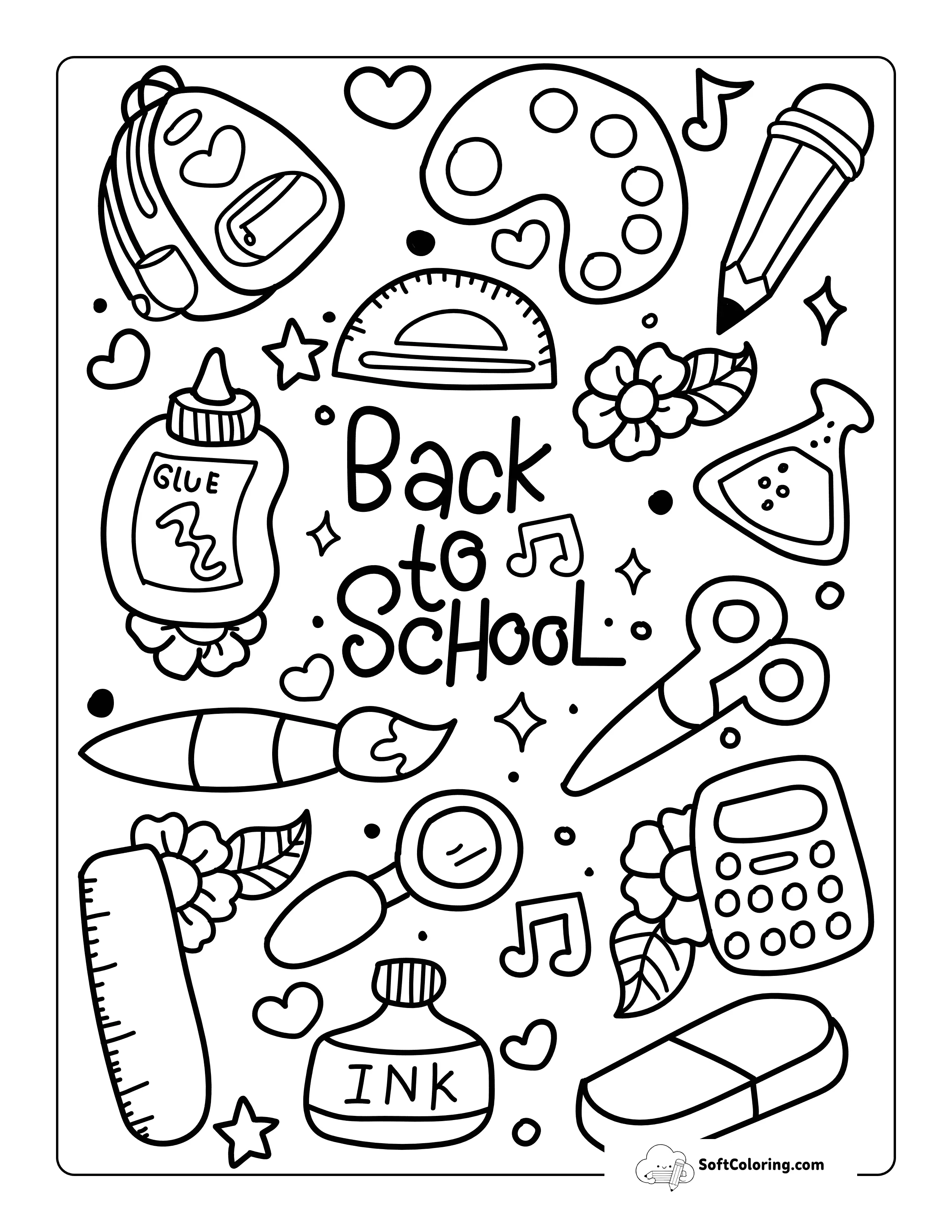 *New* Arts And Sciences Back To School Coloring Page