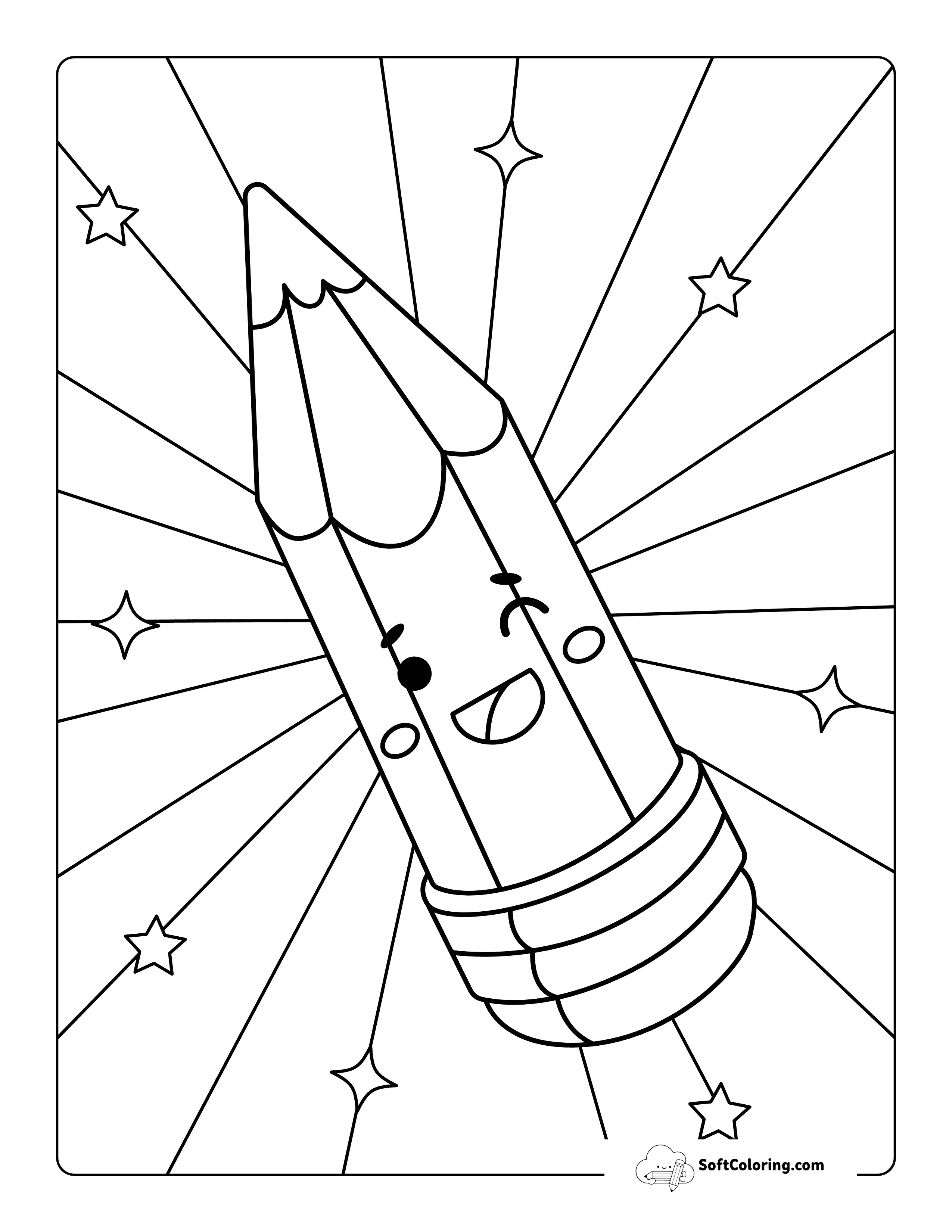 *New* Cute Easy Pencil Back To School Coloring Page