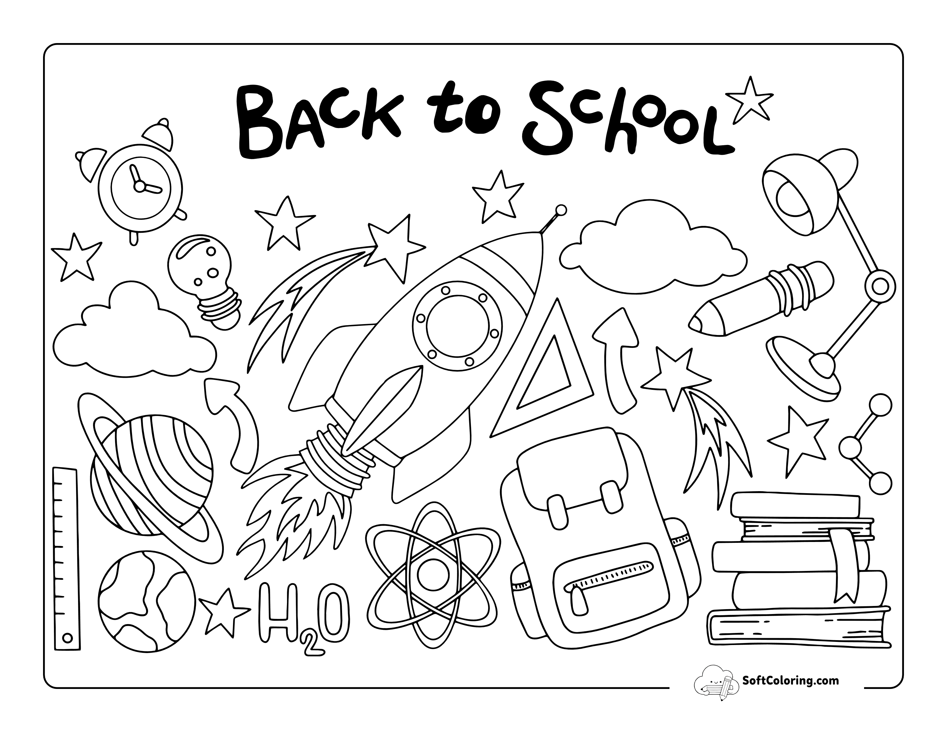 *New* Science And Studying Back To School Coloring Sheet