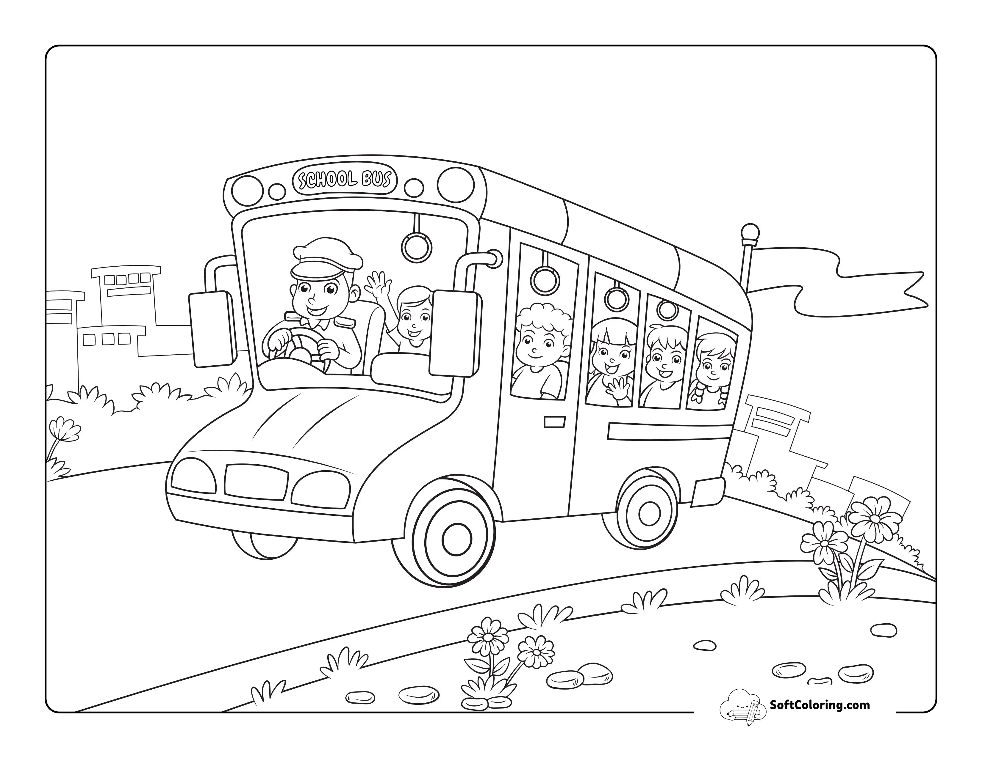 School Bus Coloring Sheet For Kids