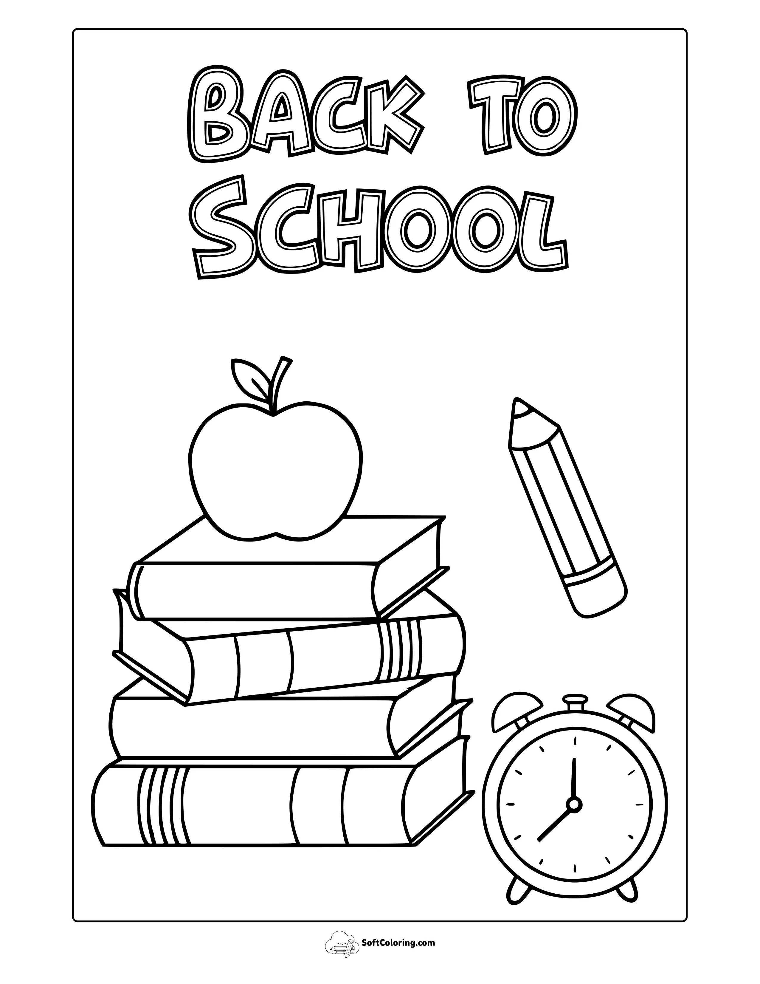Back To School Materials Coloring Page