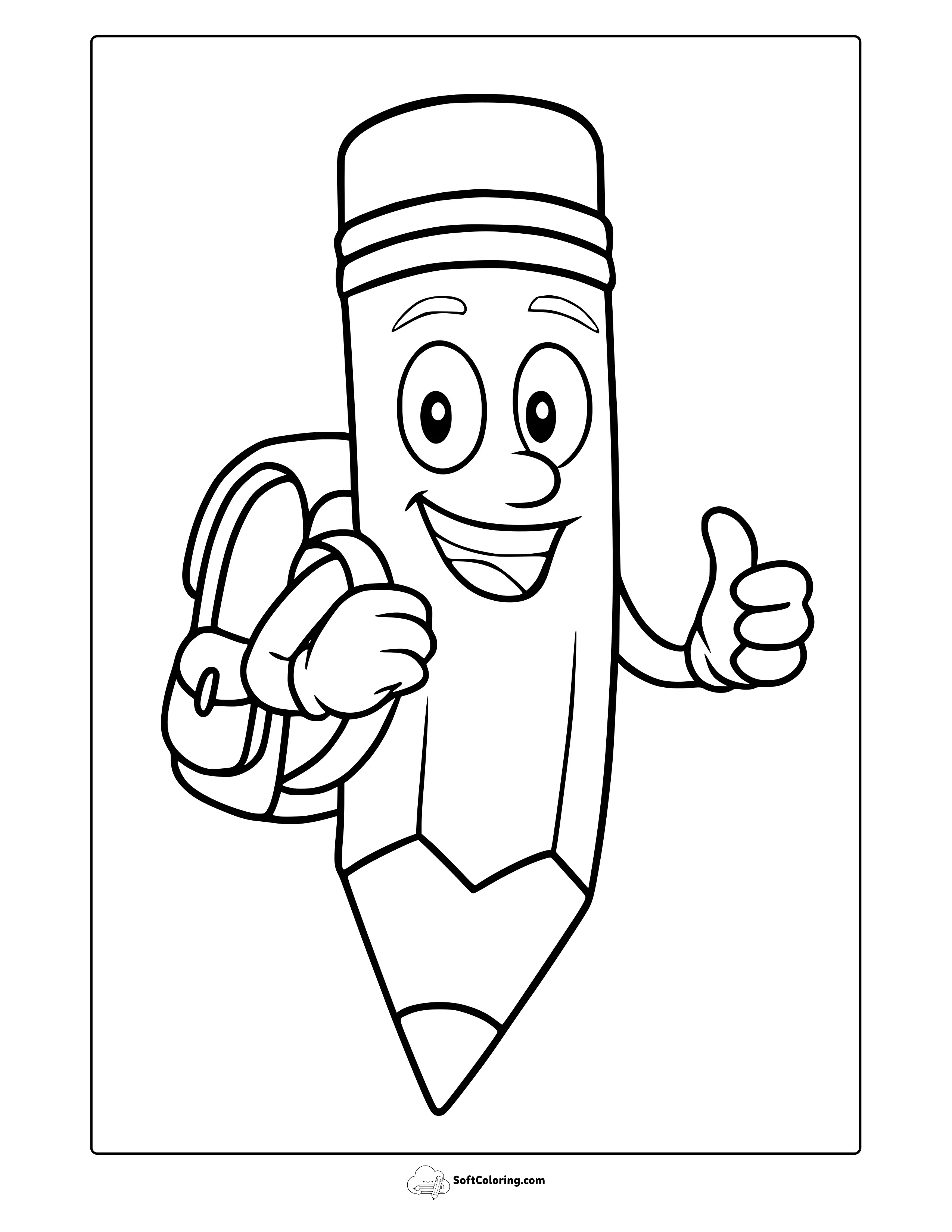 Back To School Pencil Coloring Page
