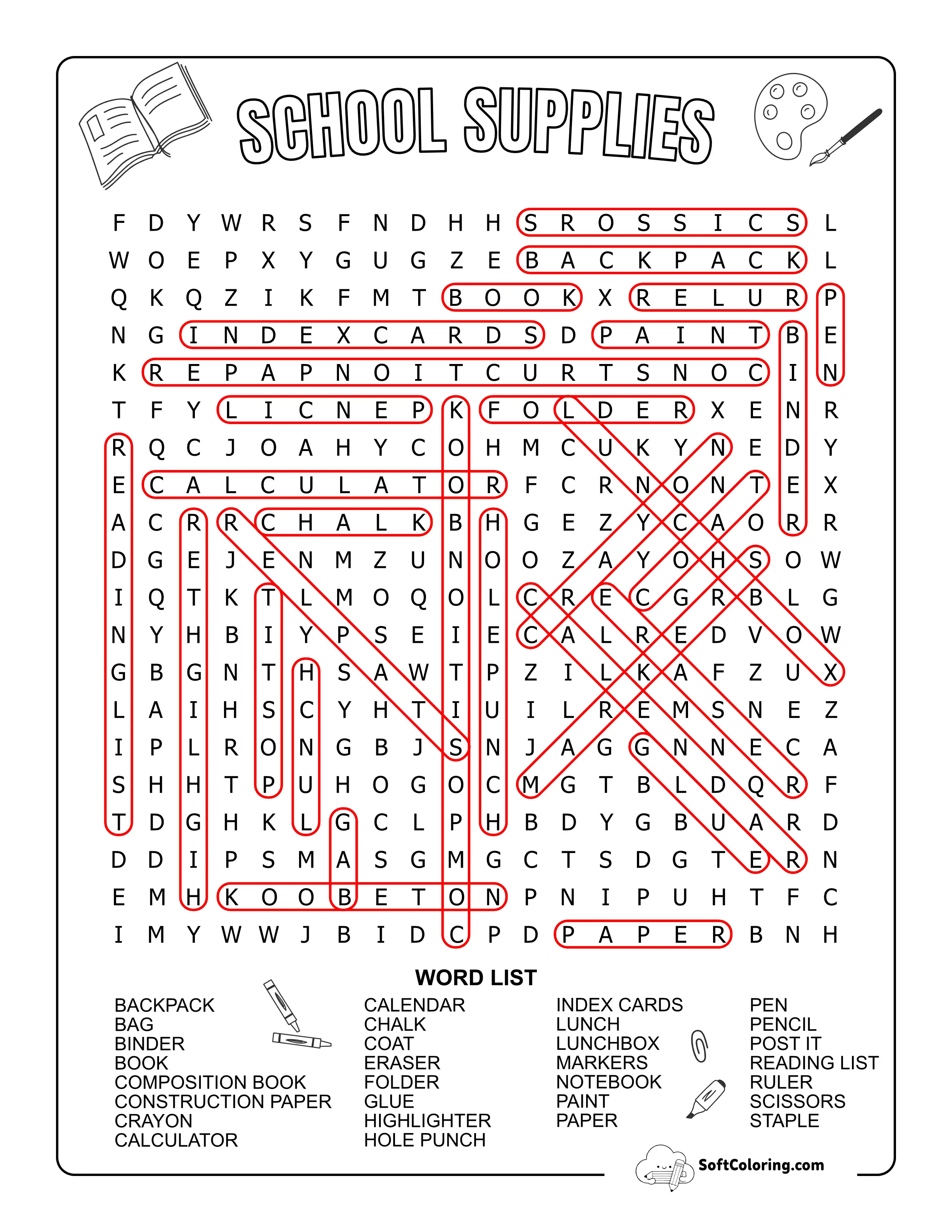 School Supplies - Hard Answers