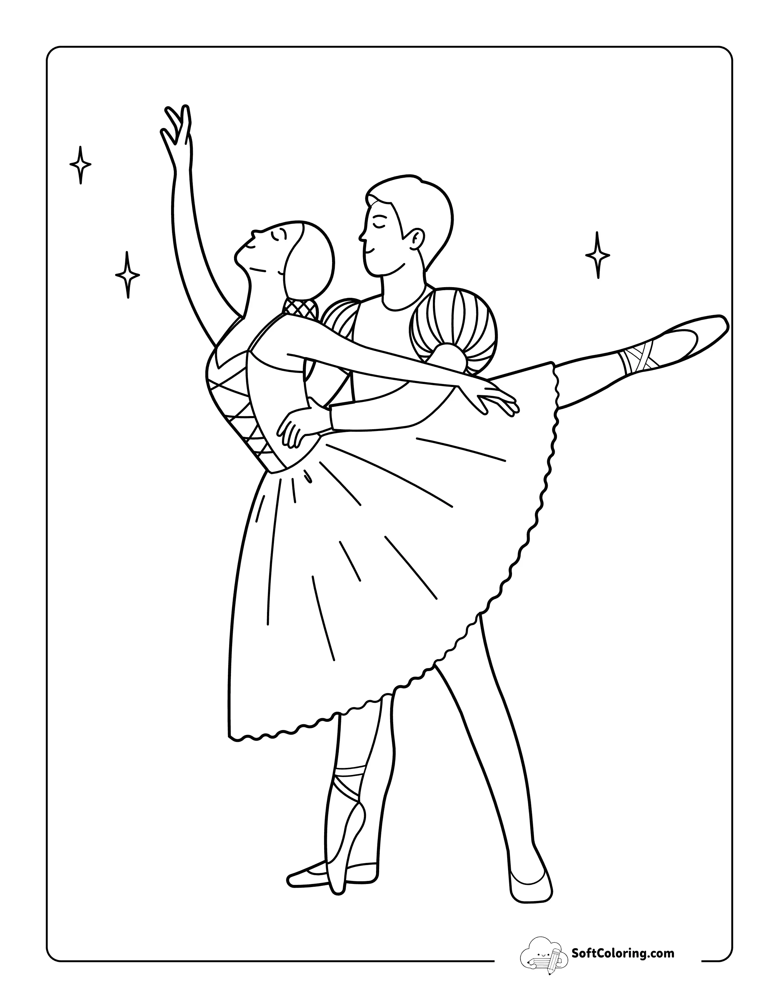 Easy Realistic Ballet Dancer Couple Drawing For Kids