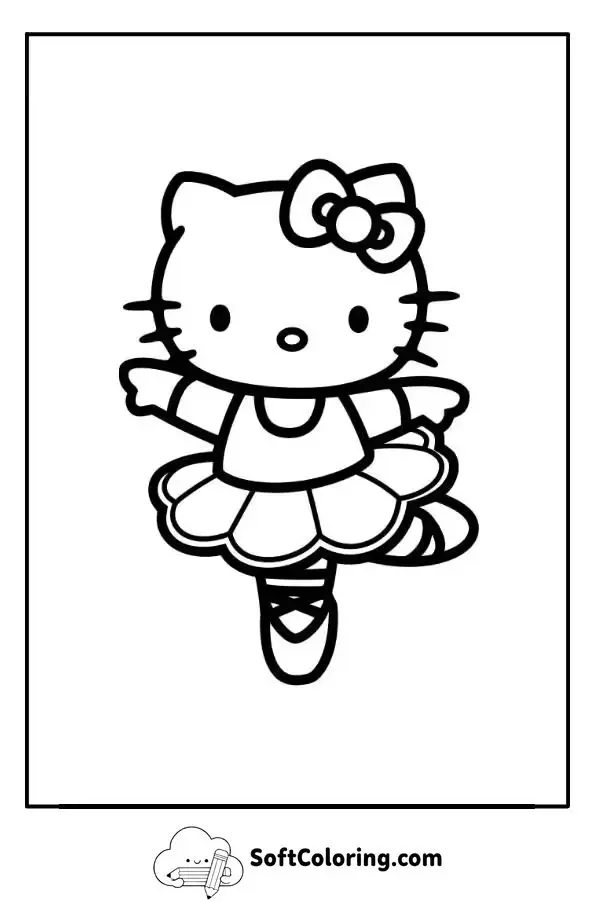 Hello Kitty Ballerina Coloring Page