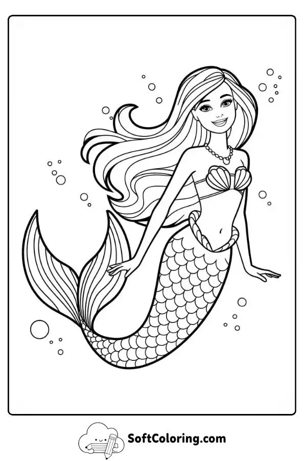 Barbie And The Mermaid Tale Coloring Page