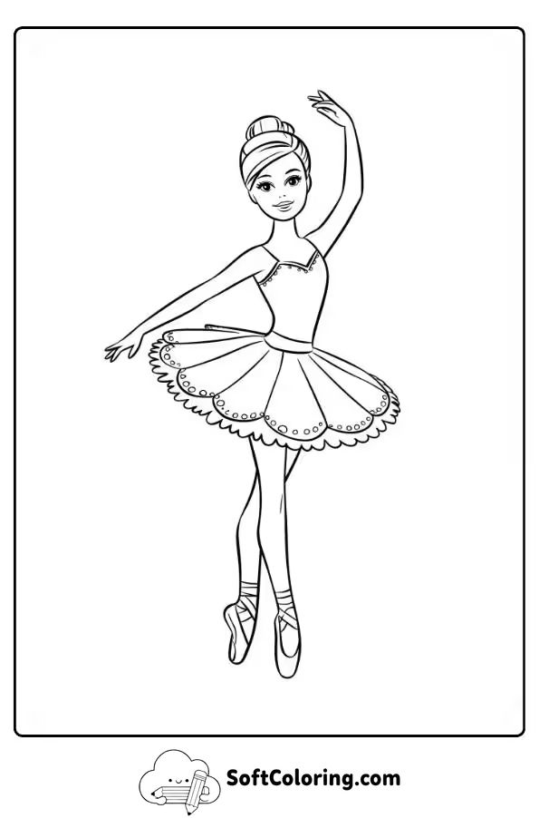 Barbie Ballerina Coloring Page