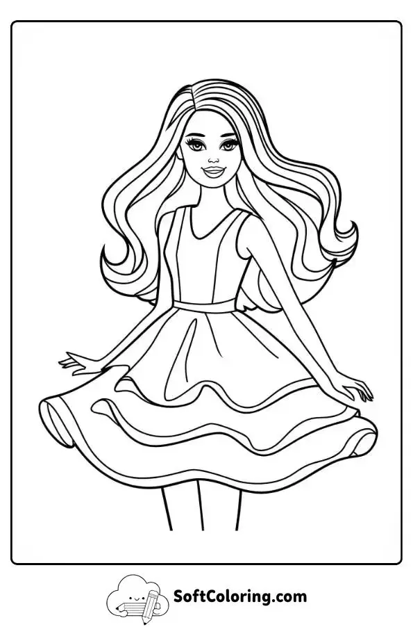 Barbie Doll Coloring Page