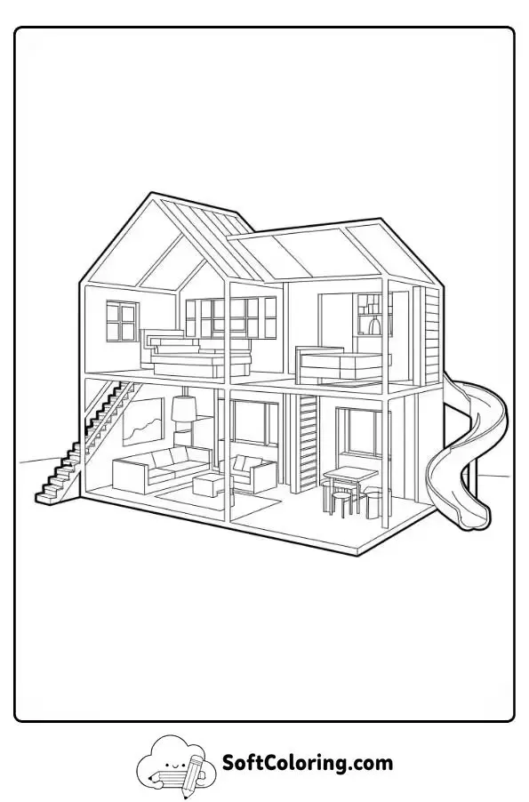 Barbie Dreamhouse Coloring Page