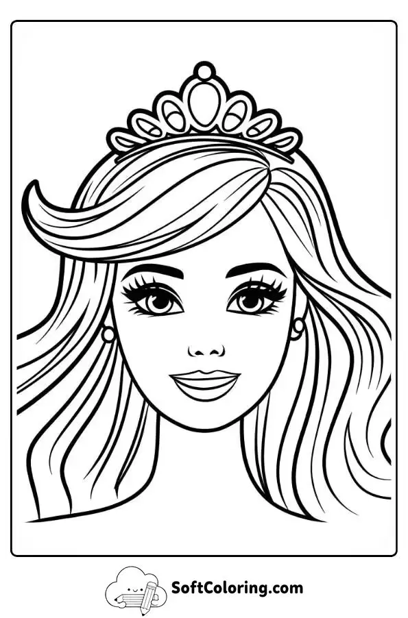 Barbie Face Coloring Page