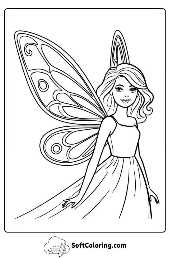 Barbie Fairy Coloring Page