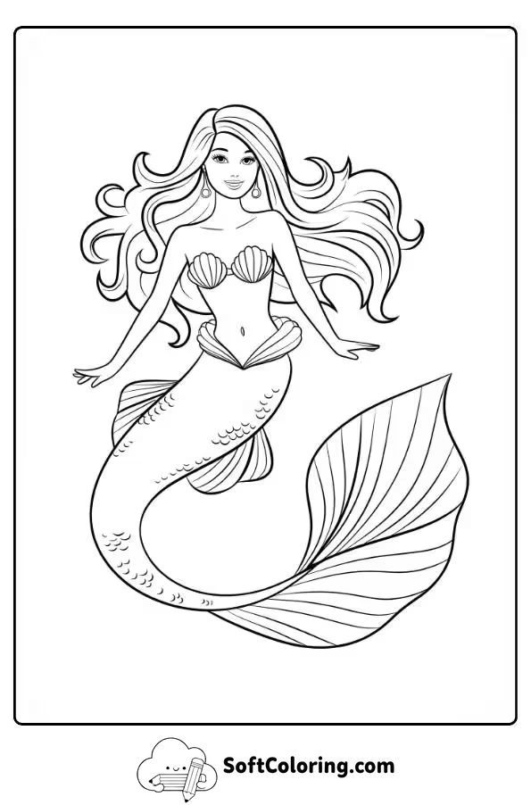 Barbie Mermaid Coloring Page