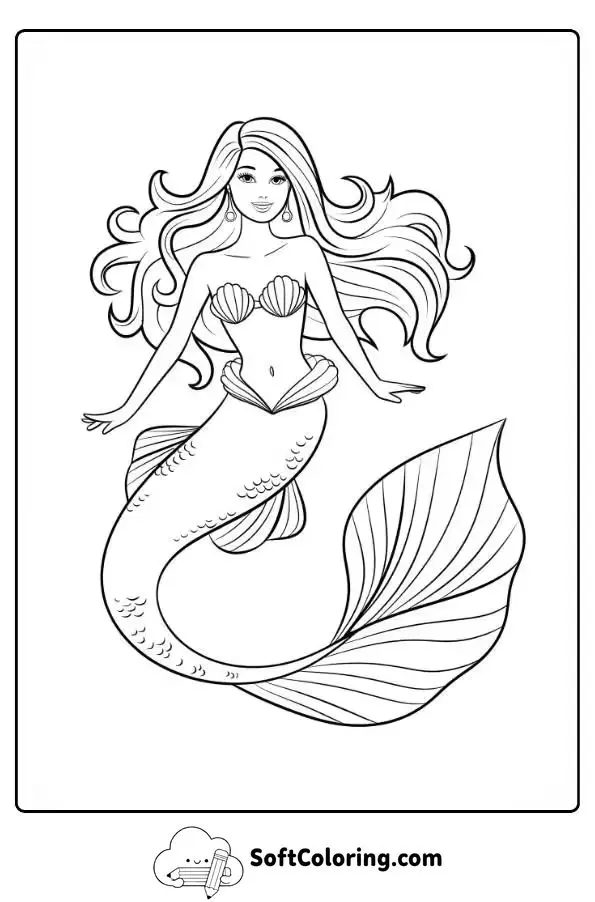 Barbie Mermaid Coloring Page