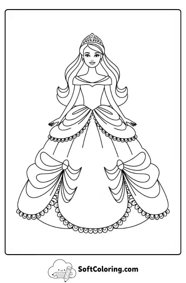 Barbie Princess Coloring Page