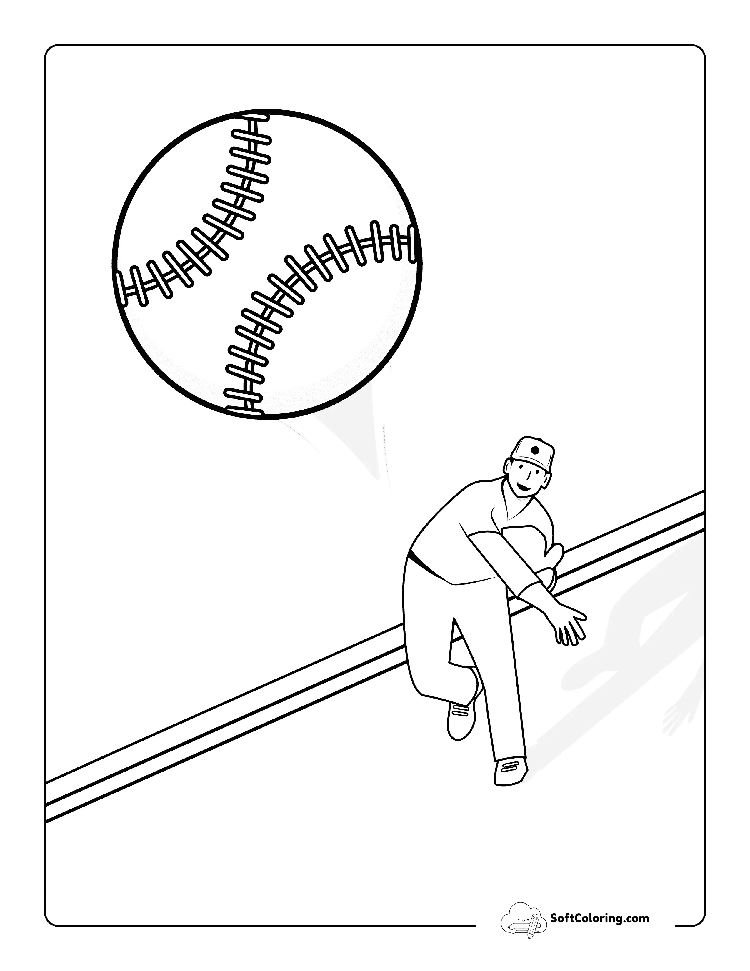 Easy Mlb Baseball Player Coloring Page
