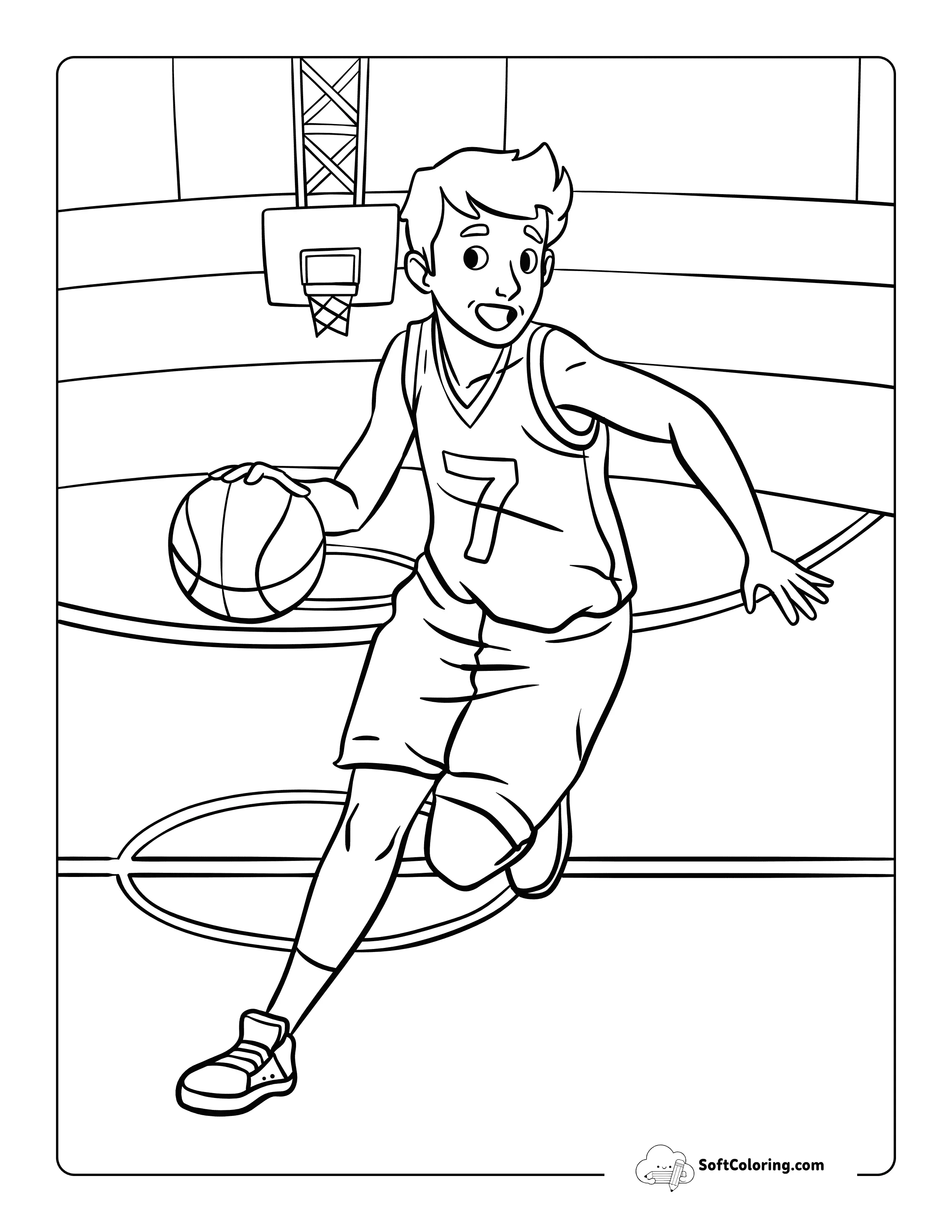 Basketball Player Drawing To Color
