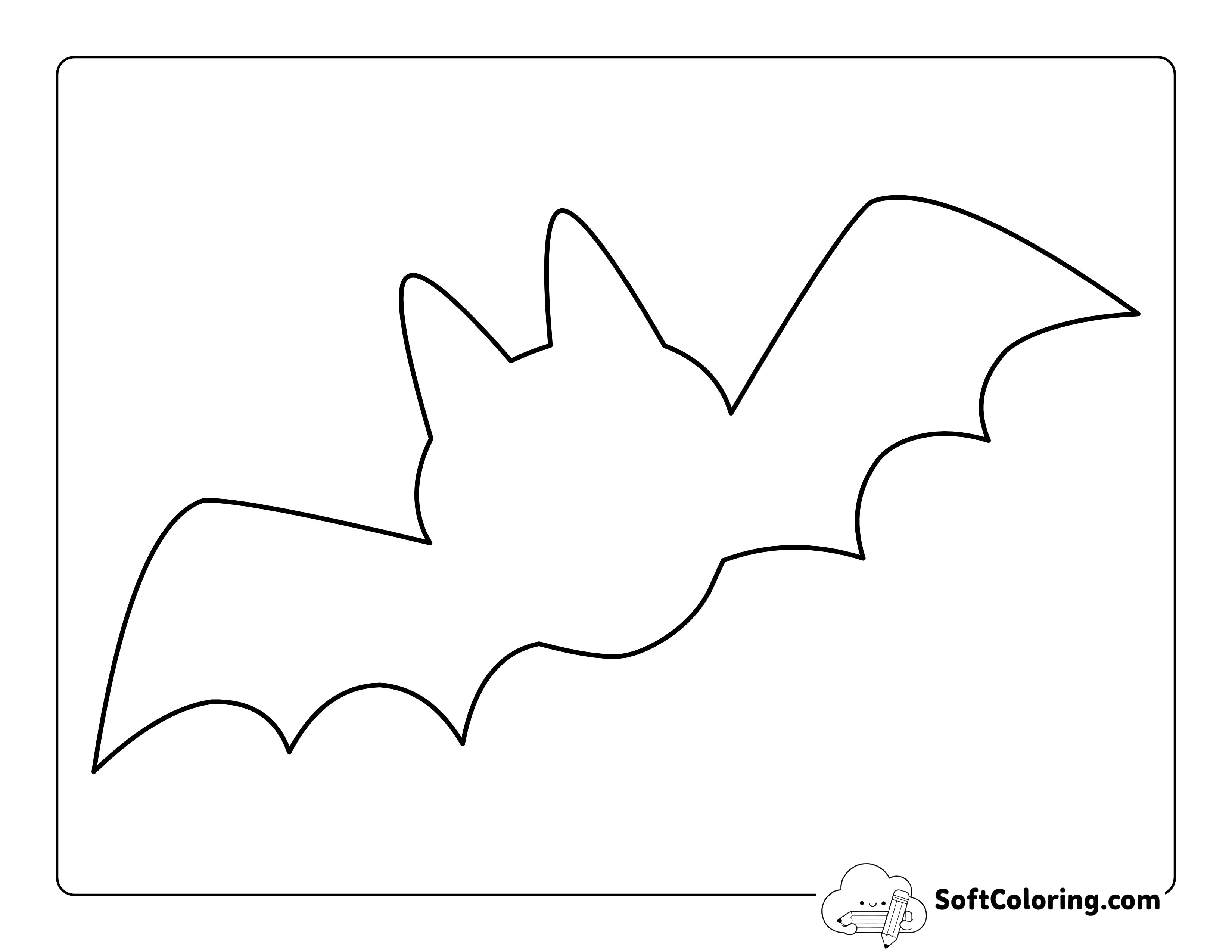 Bat Outline with Big Ears - Large