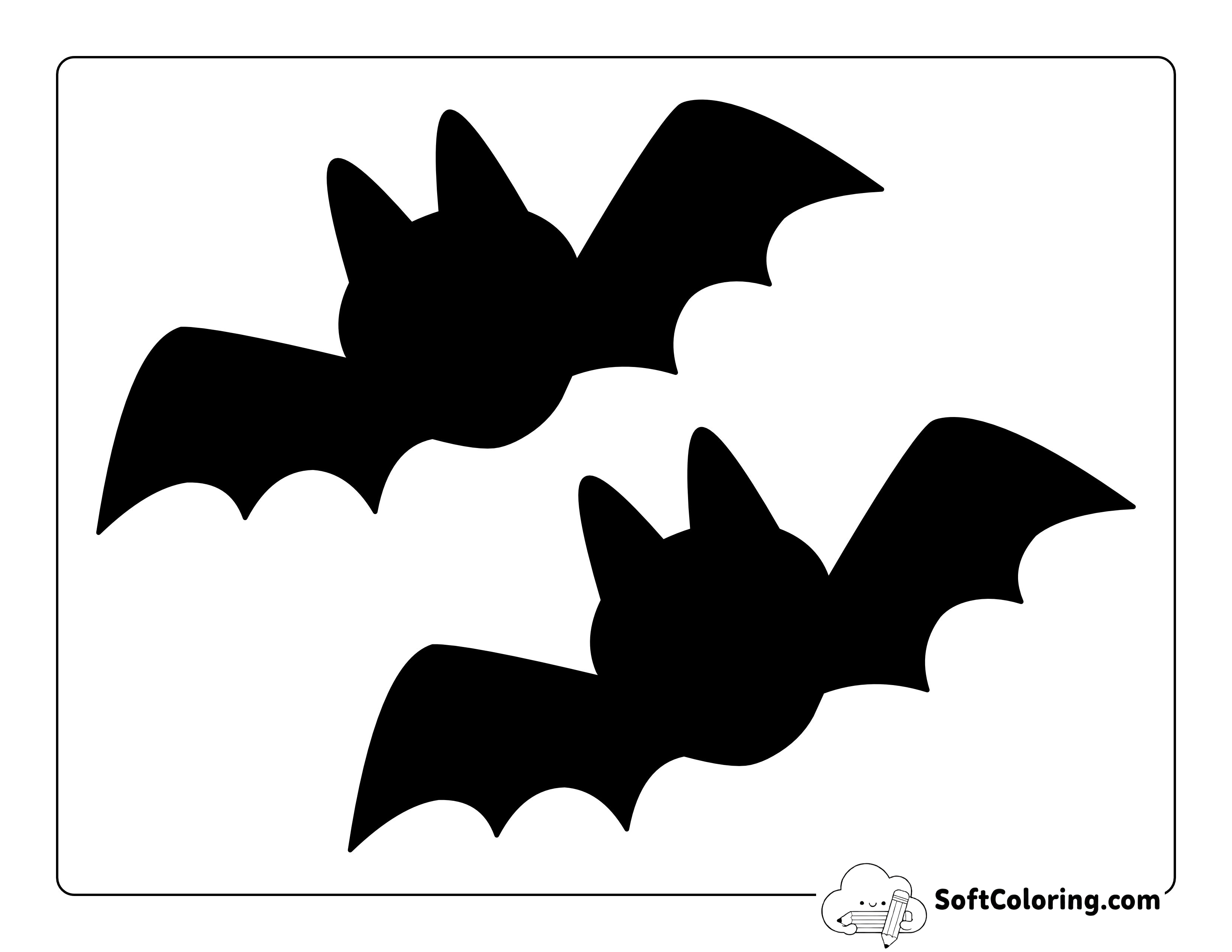 Black Bat Shape with Big Ears - Medium