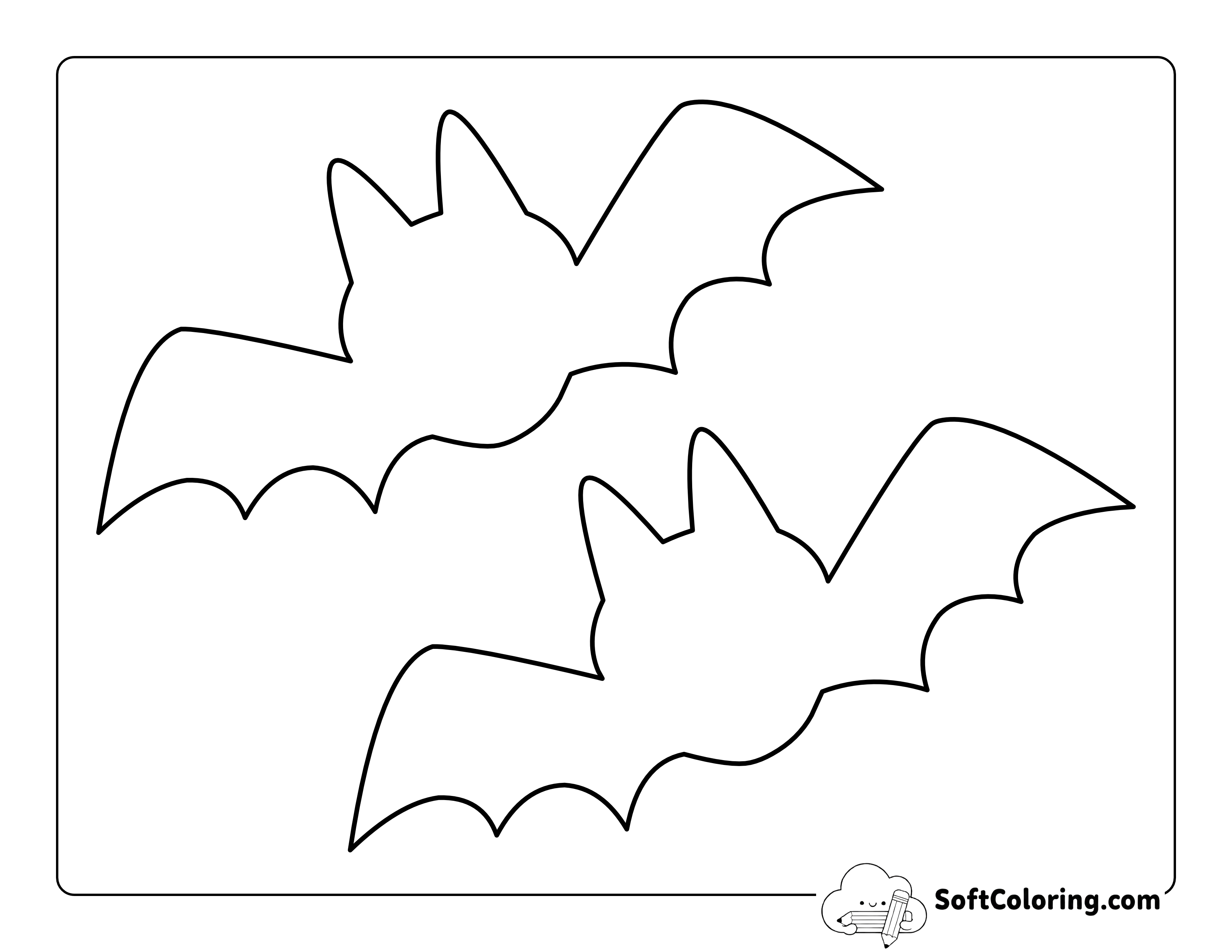 Bat Outline with Big Ears - Medium
