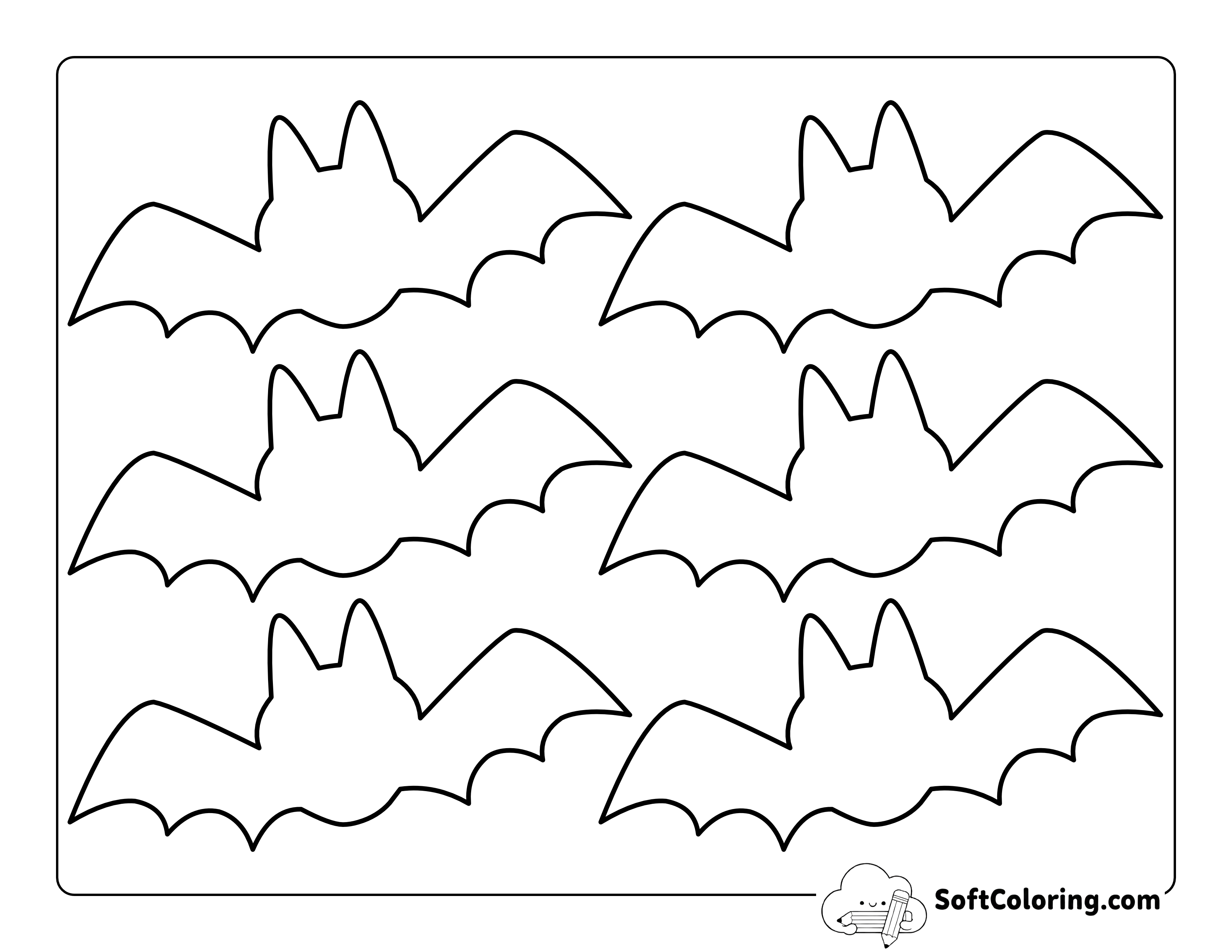 Bat Outline with Big Ears - Small