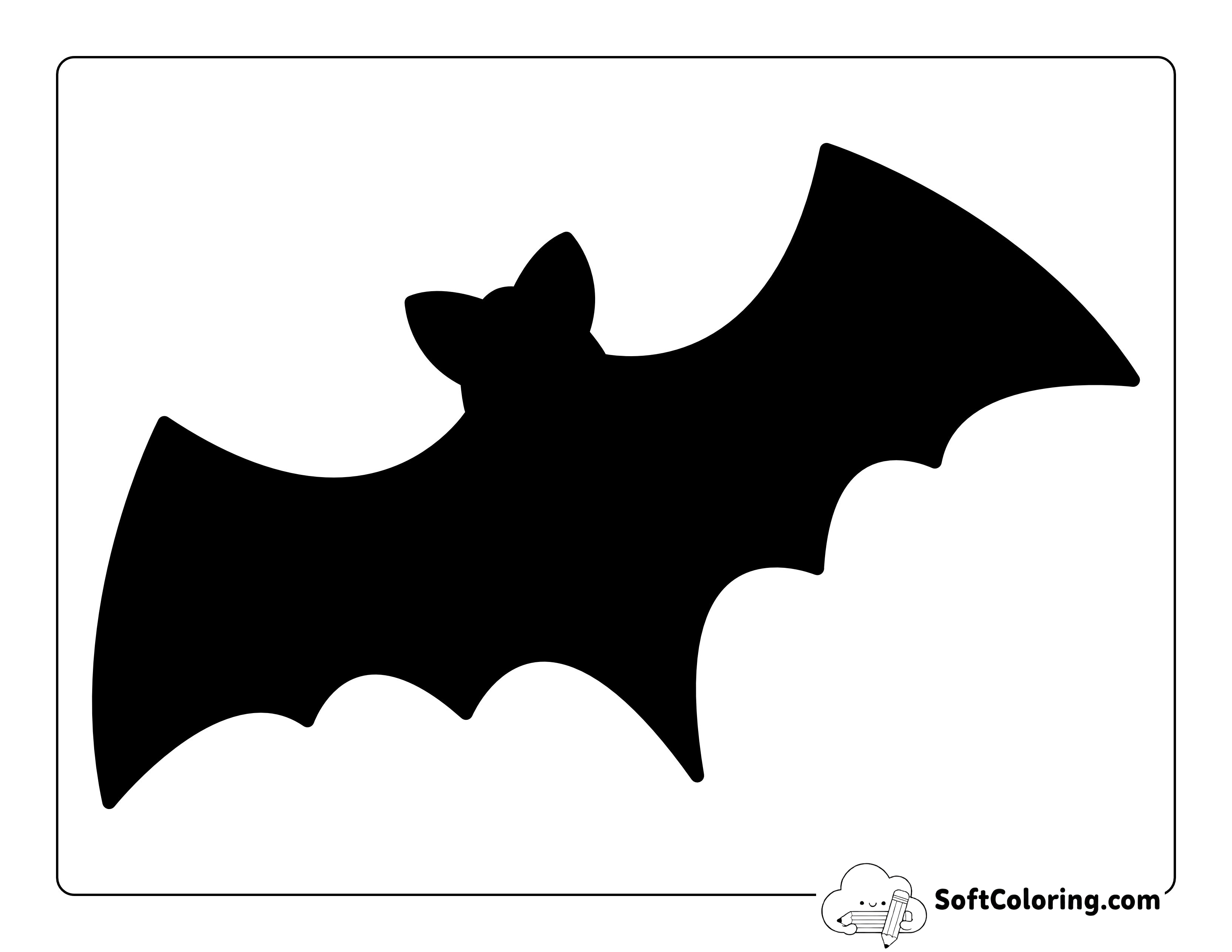 Black Bat Shape - Large