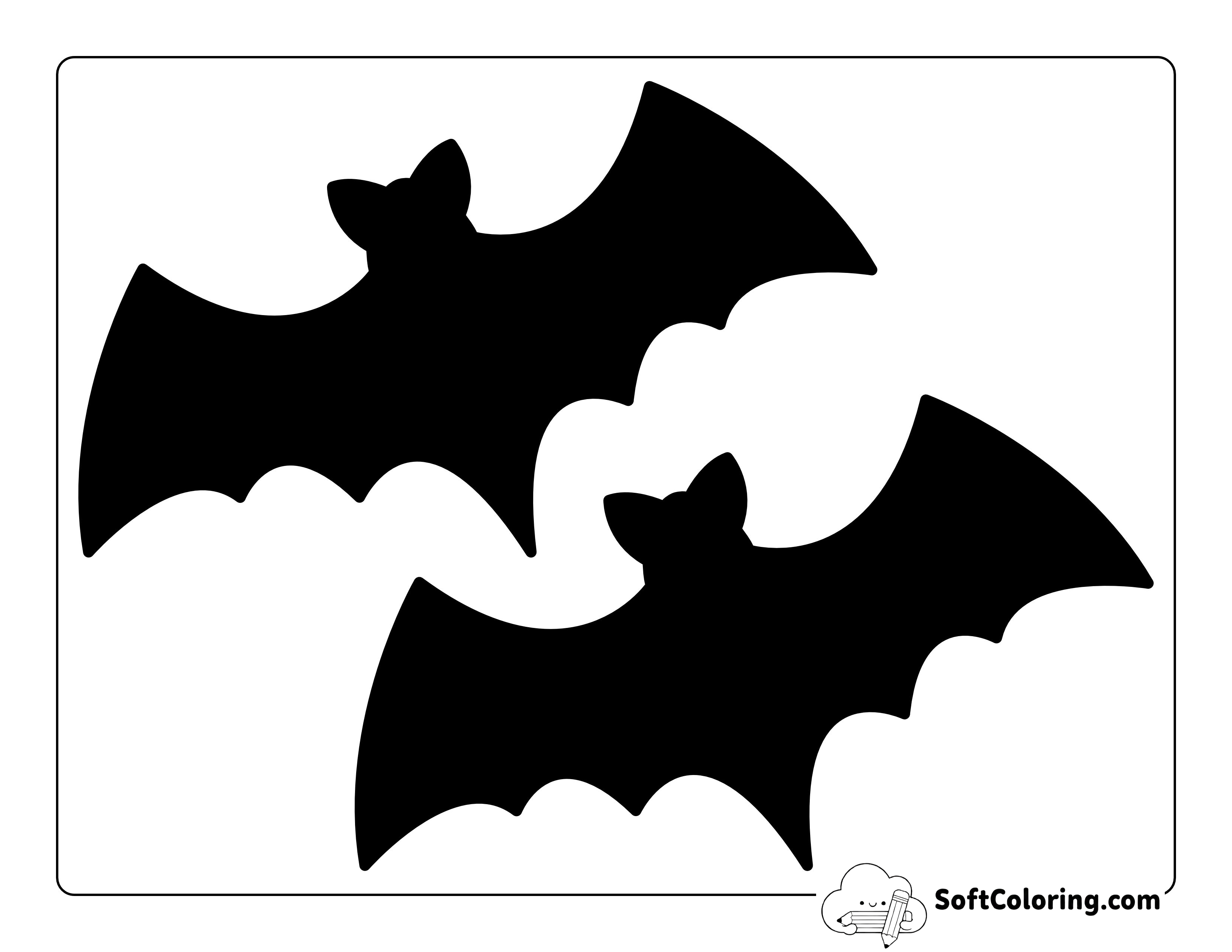 Black Bat Shape - Medium