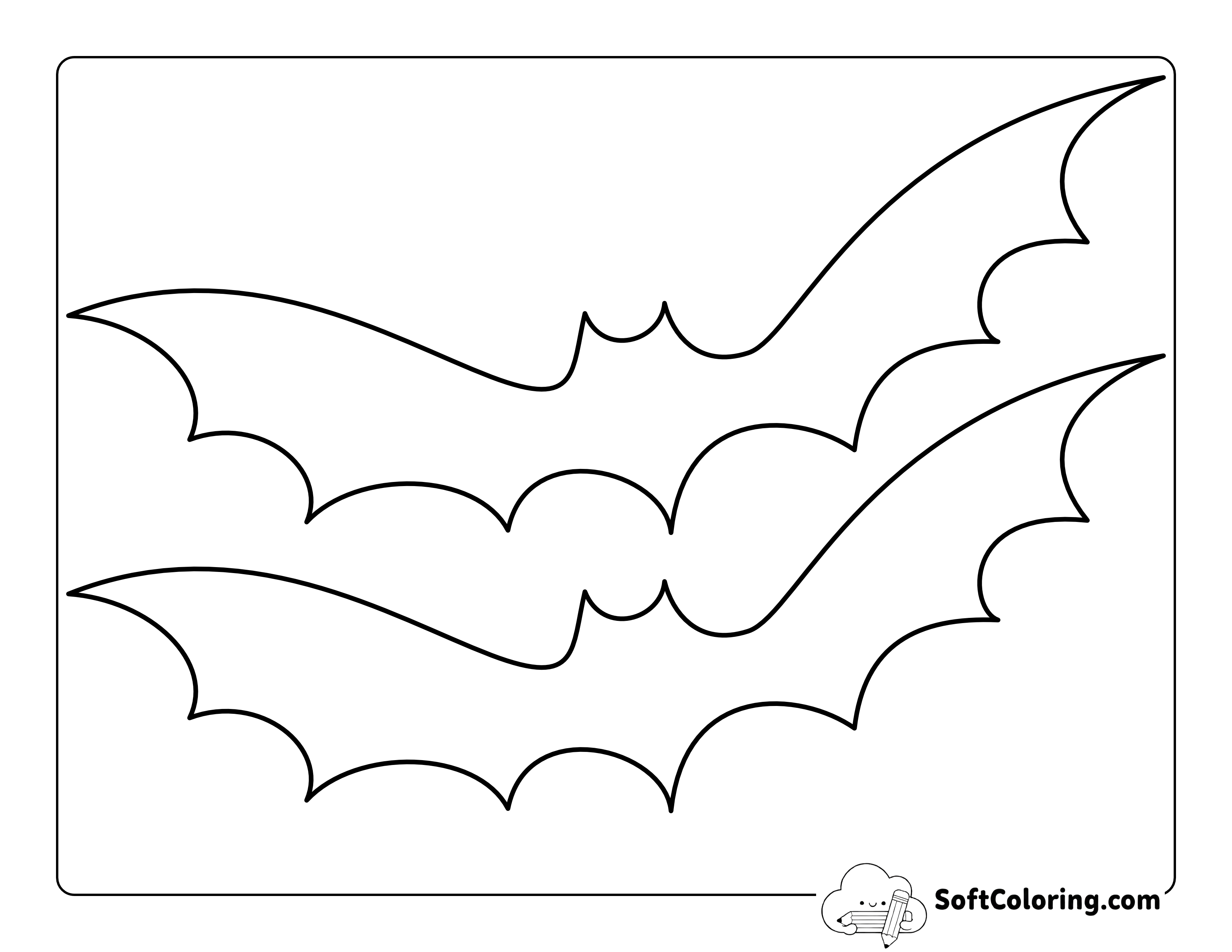 Flying Bat Template - Large