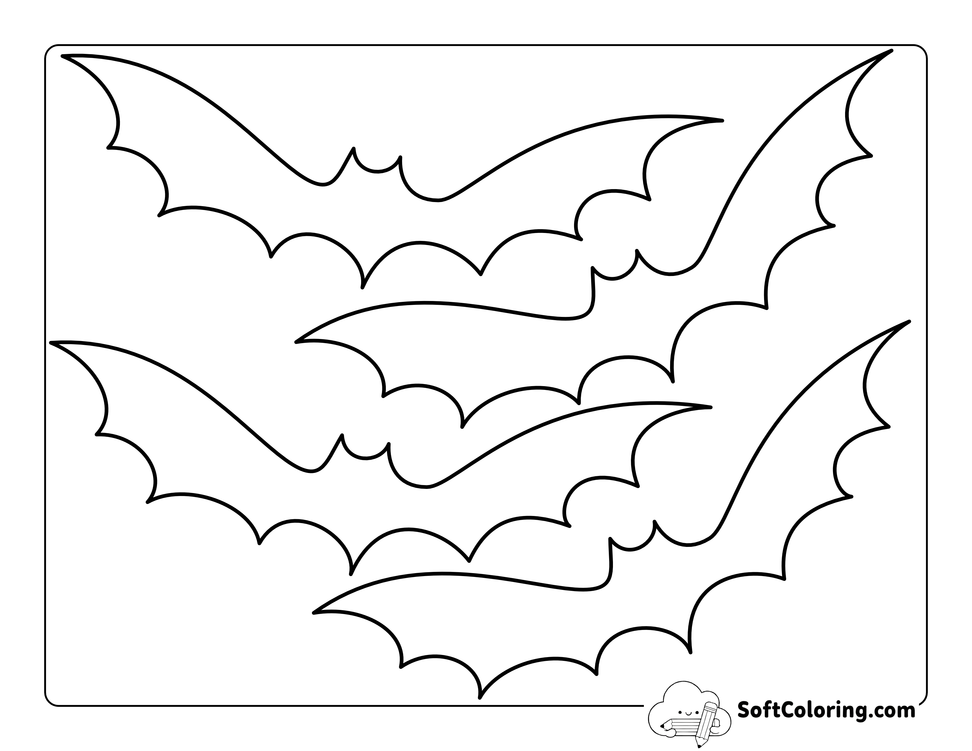 Flying Bat Template - Medium