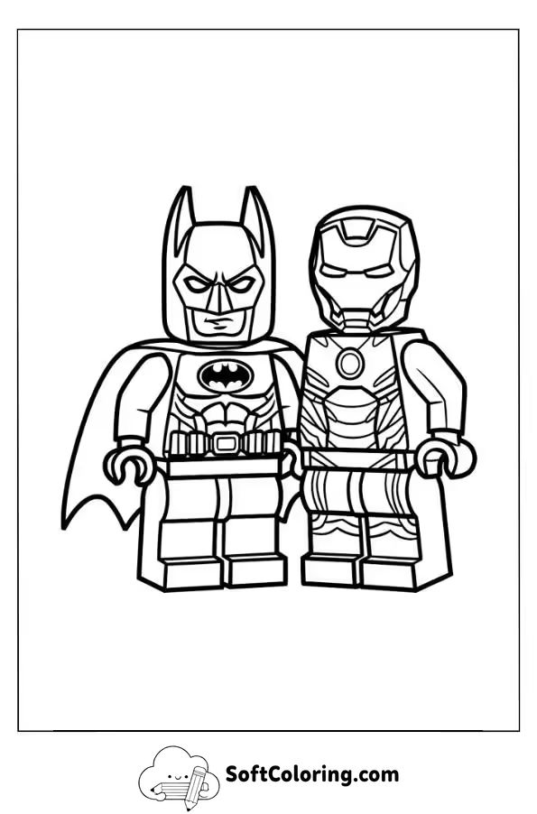 Batman Iron Man Lego Coloring Page