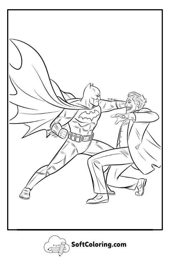 Batman Fighting Joker coloring page
