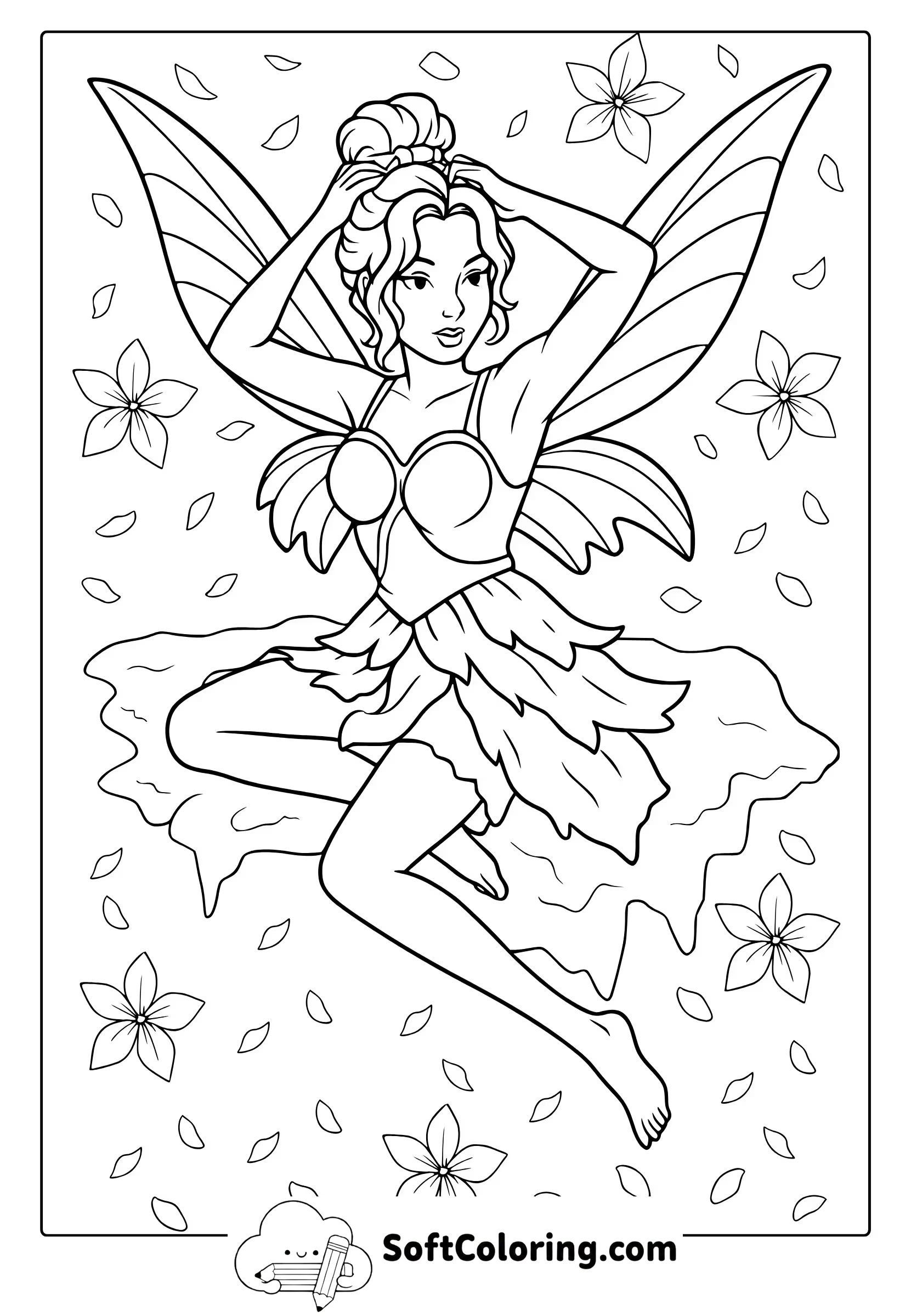 beautiful fairy coloring page