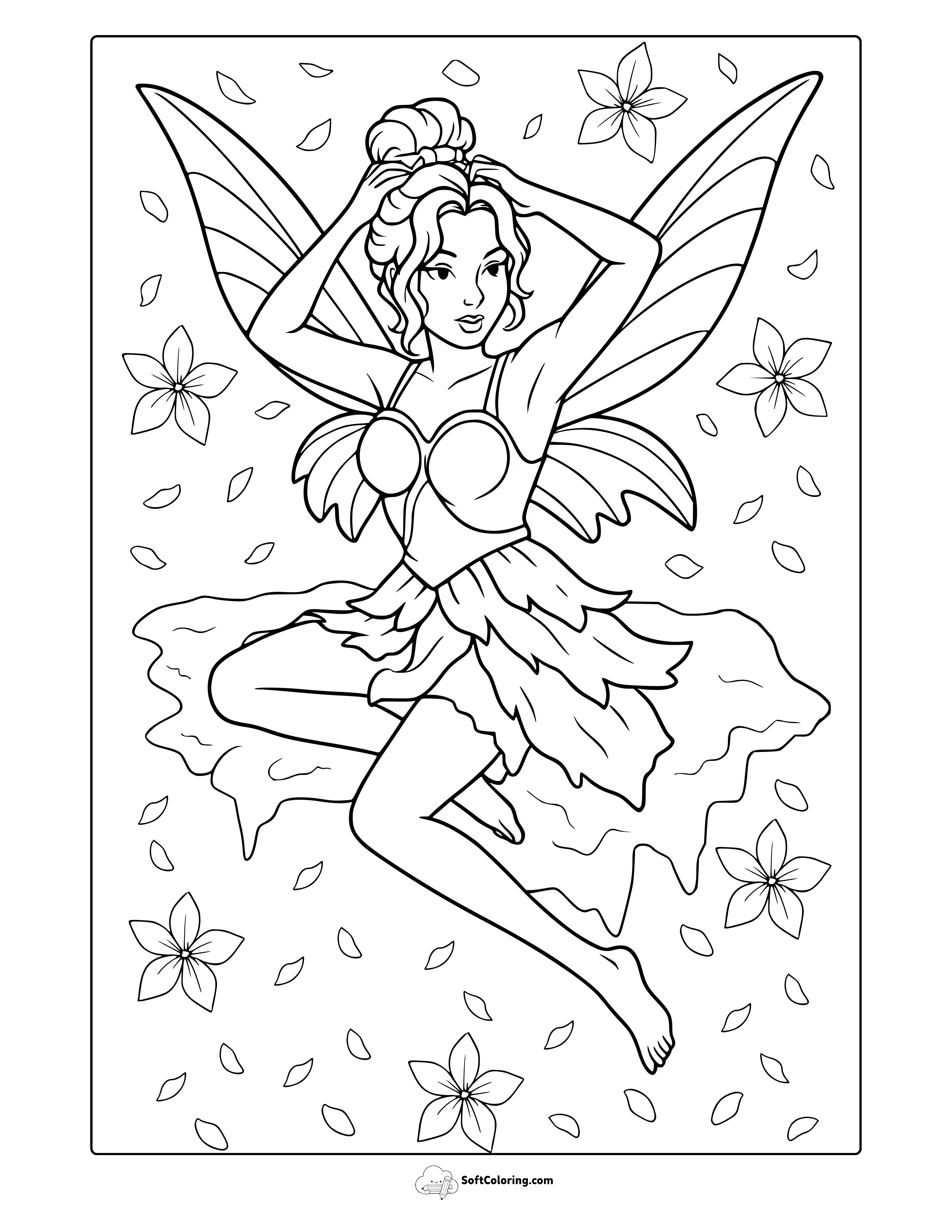 Beautiful Fairy Coloring Page