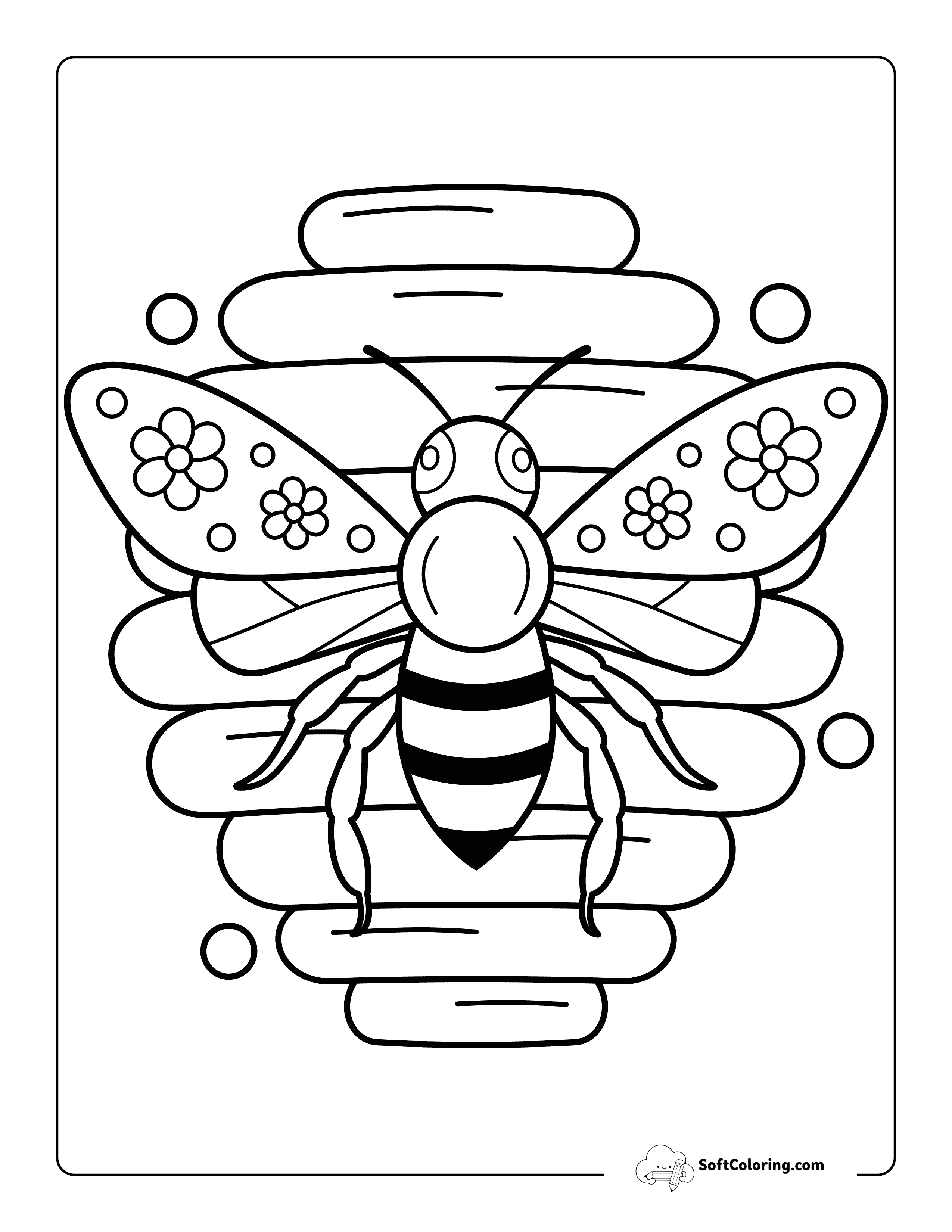 Bee And Hive Coloring Sheet