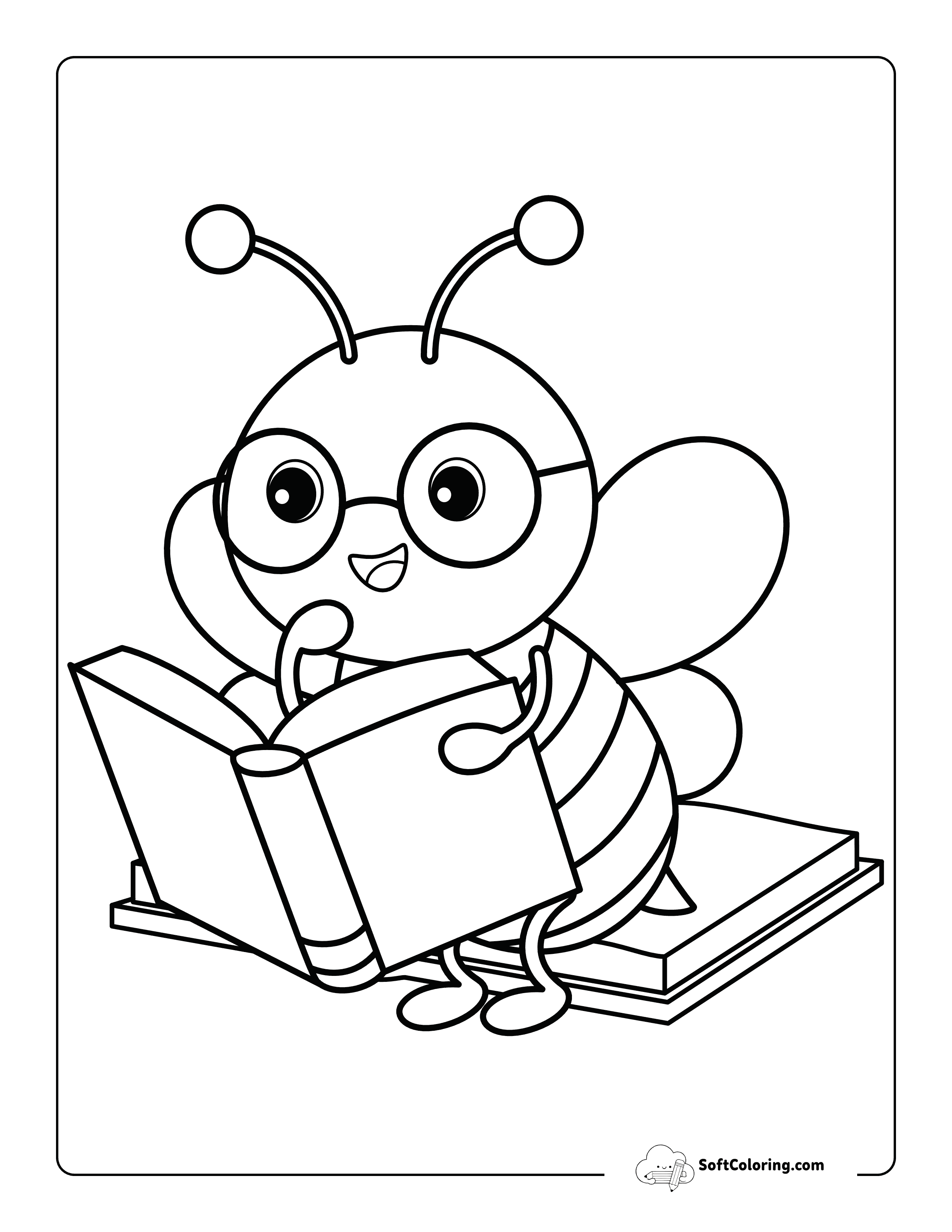 Reading Spelling Bee Coloring Page For Kids