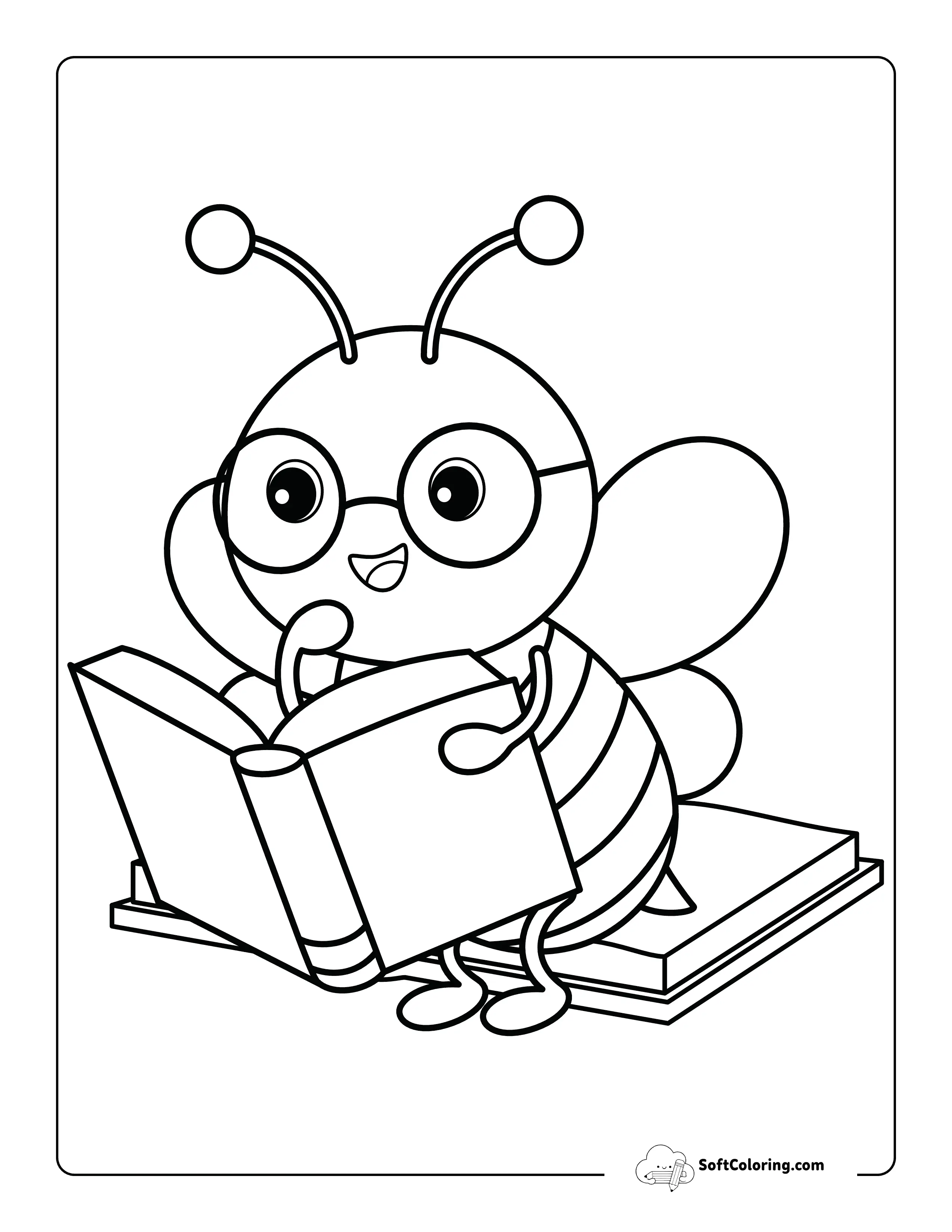 Reading Spelling Bee Coloring Page For Kids