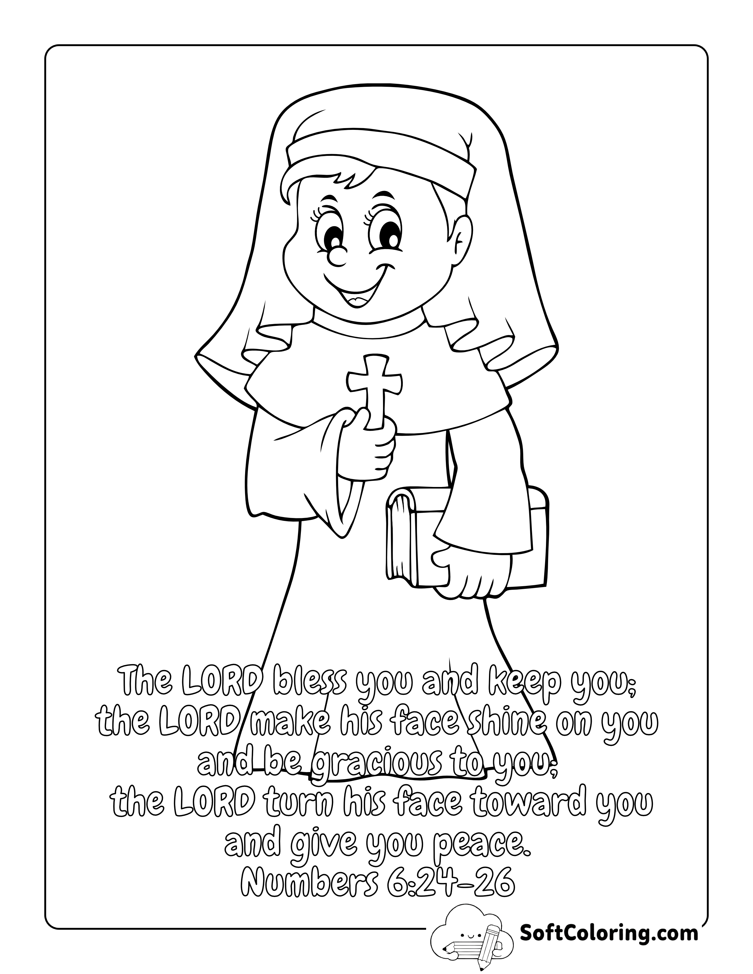 Christian Nun Coloring Page