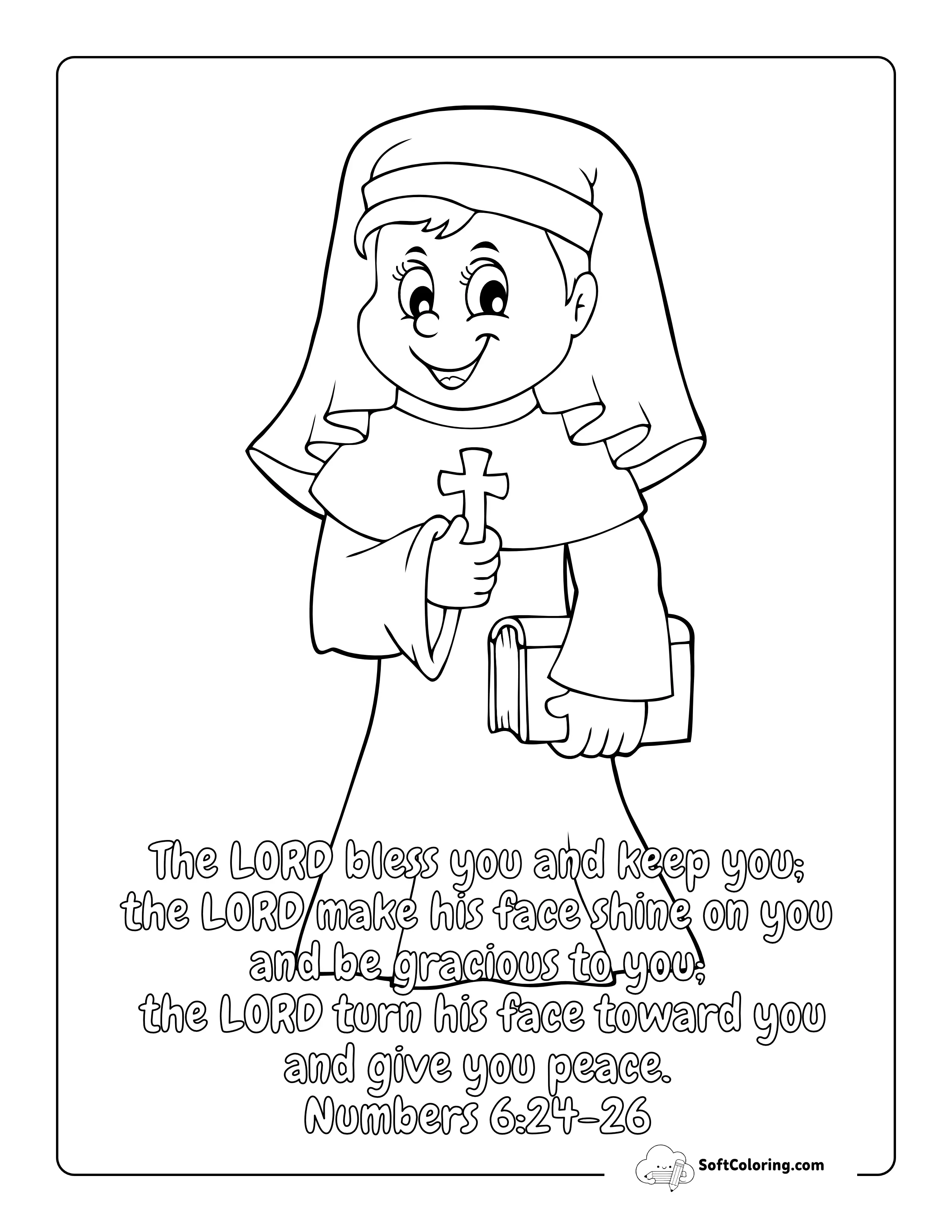 Christian Nun Coloring Page