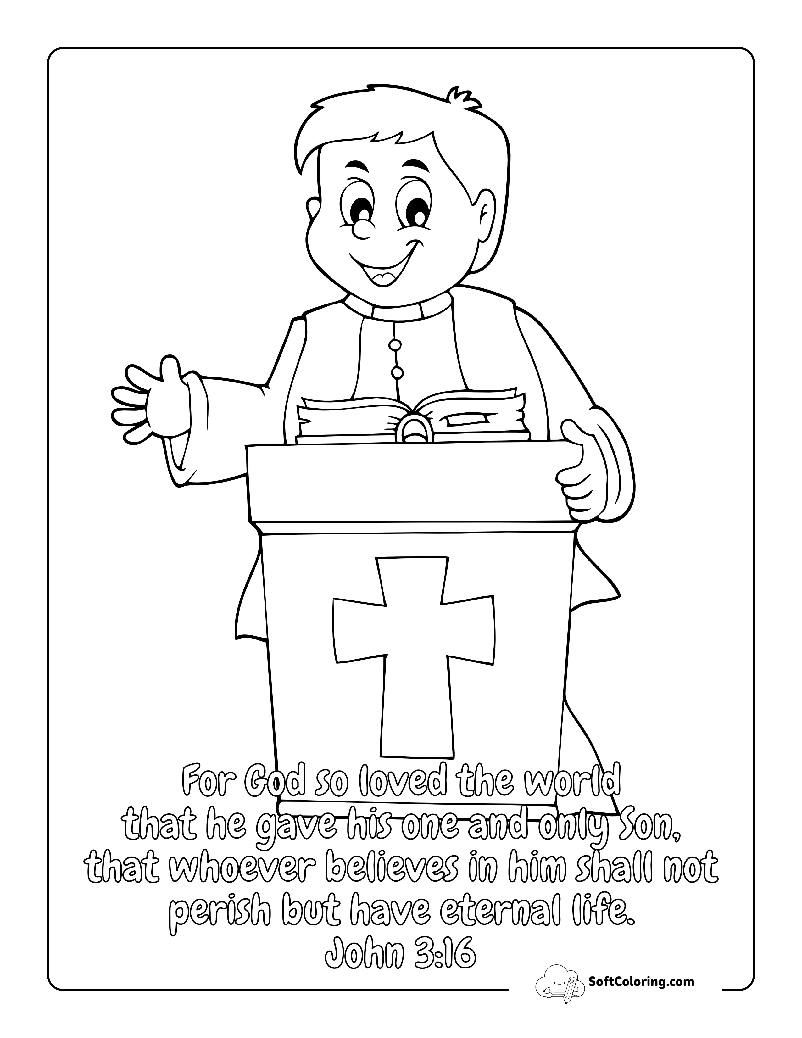 Christian Priest Coloring Page