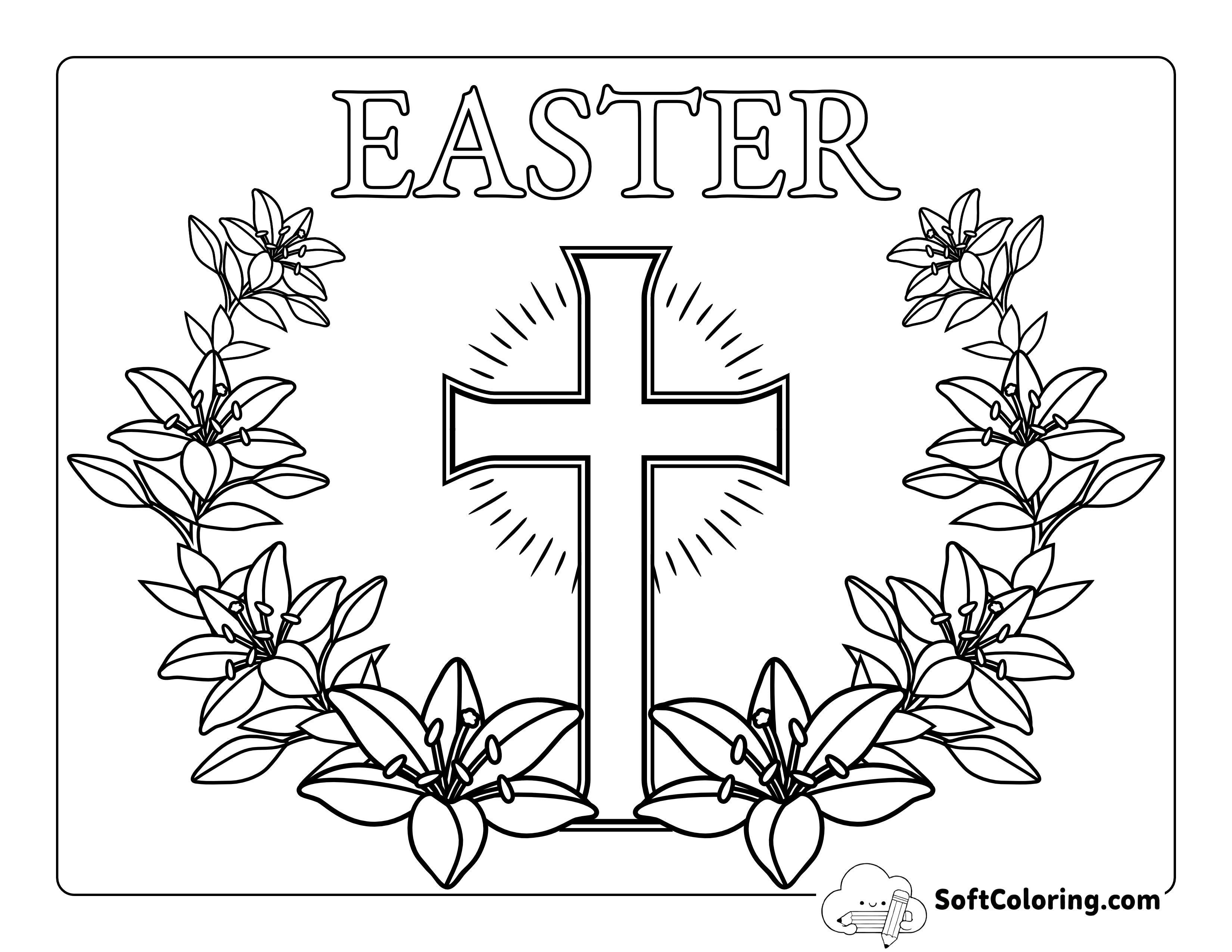 Easter Lilies Christian Coloring Page
