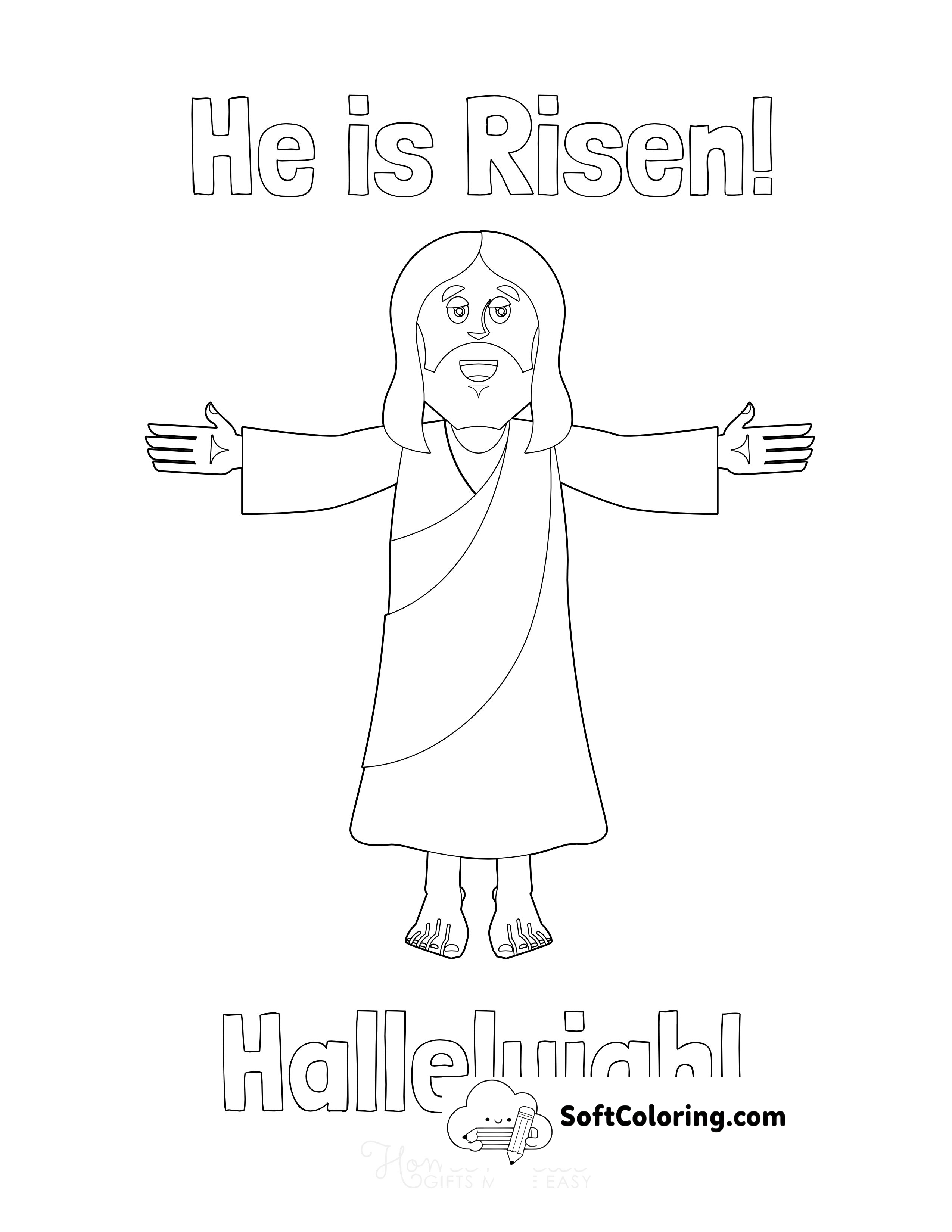 "He is Risen" Coloring Page for Kids
