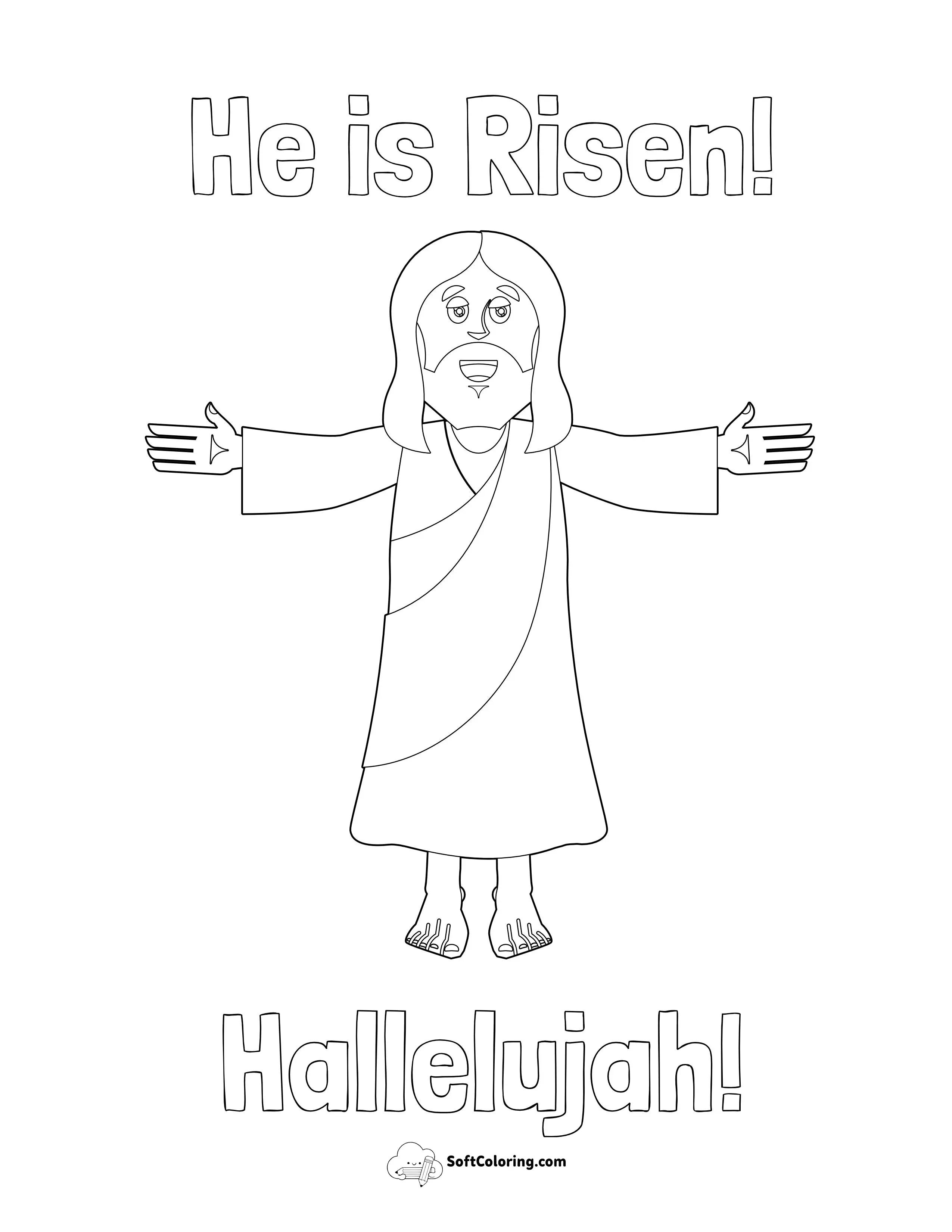 "He Is Risen" Coloring Page For Kids