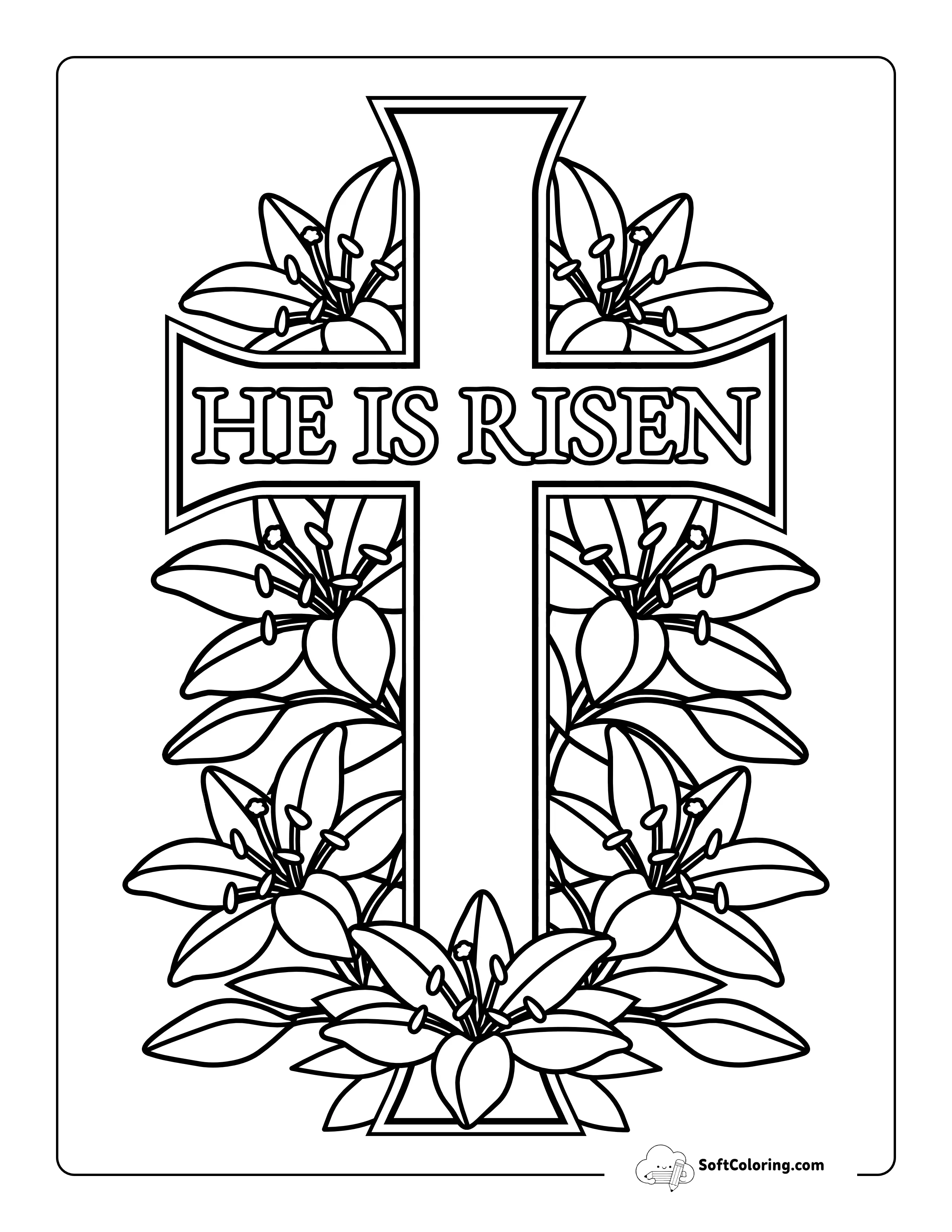 "He Is Risen" Christian Coloring Page