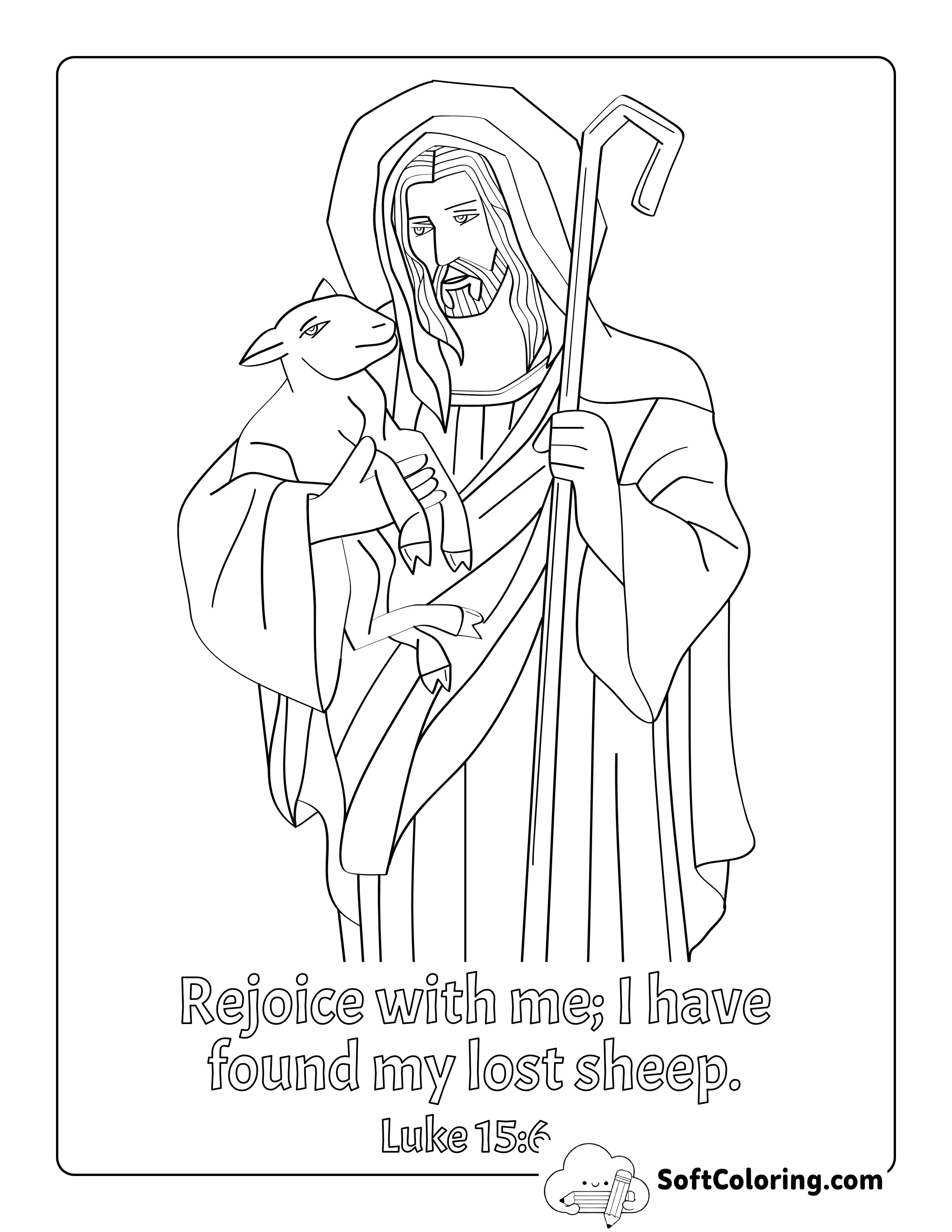 The Good Shepherd Christian Coloring Page
