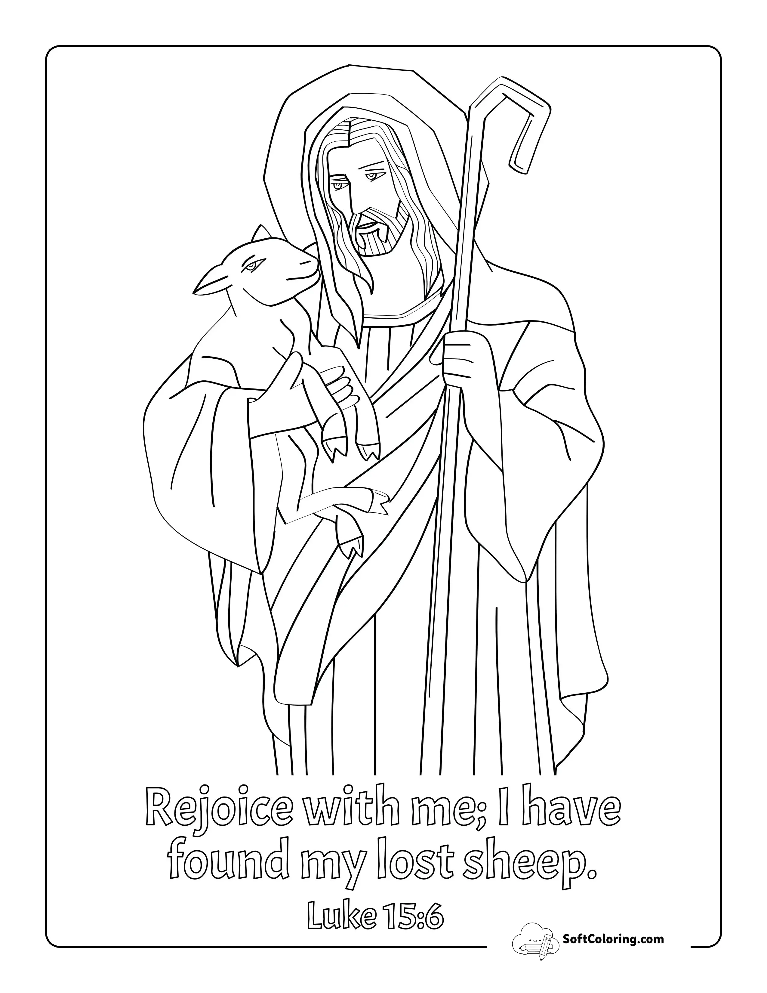 The Good Shepherd Christian Coloring Page