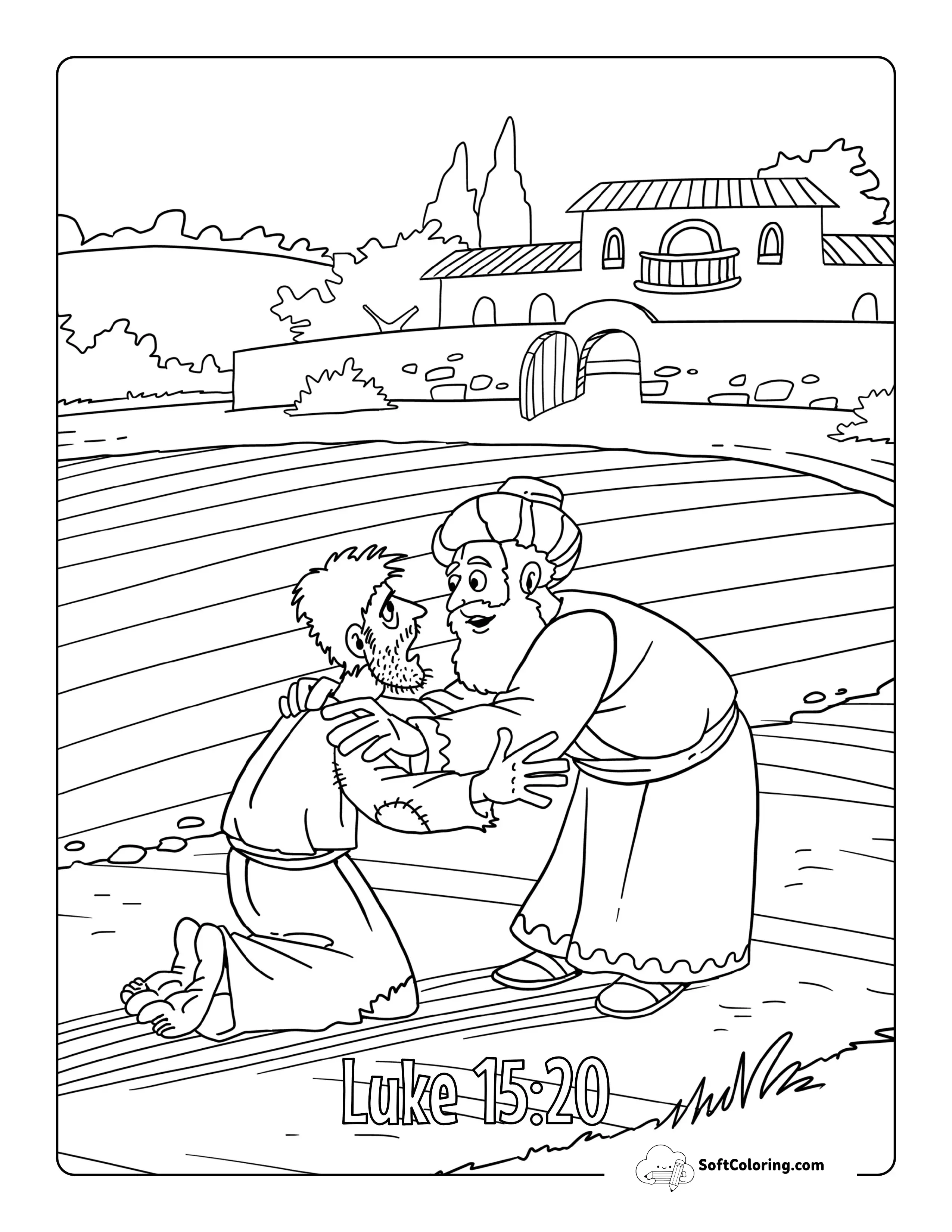 Parable Of The Lost Son Bible Coloring Sheet
