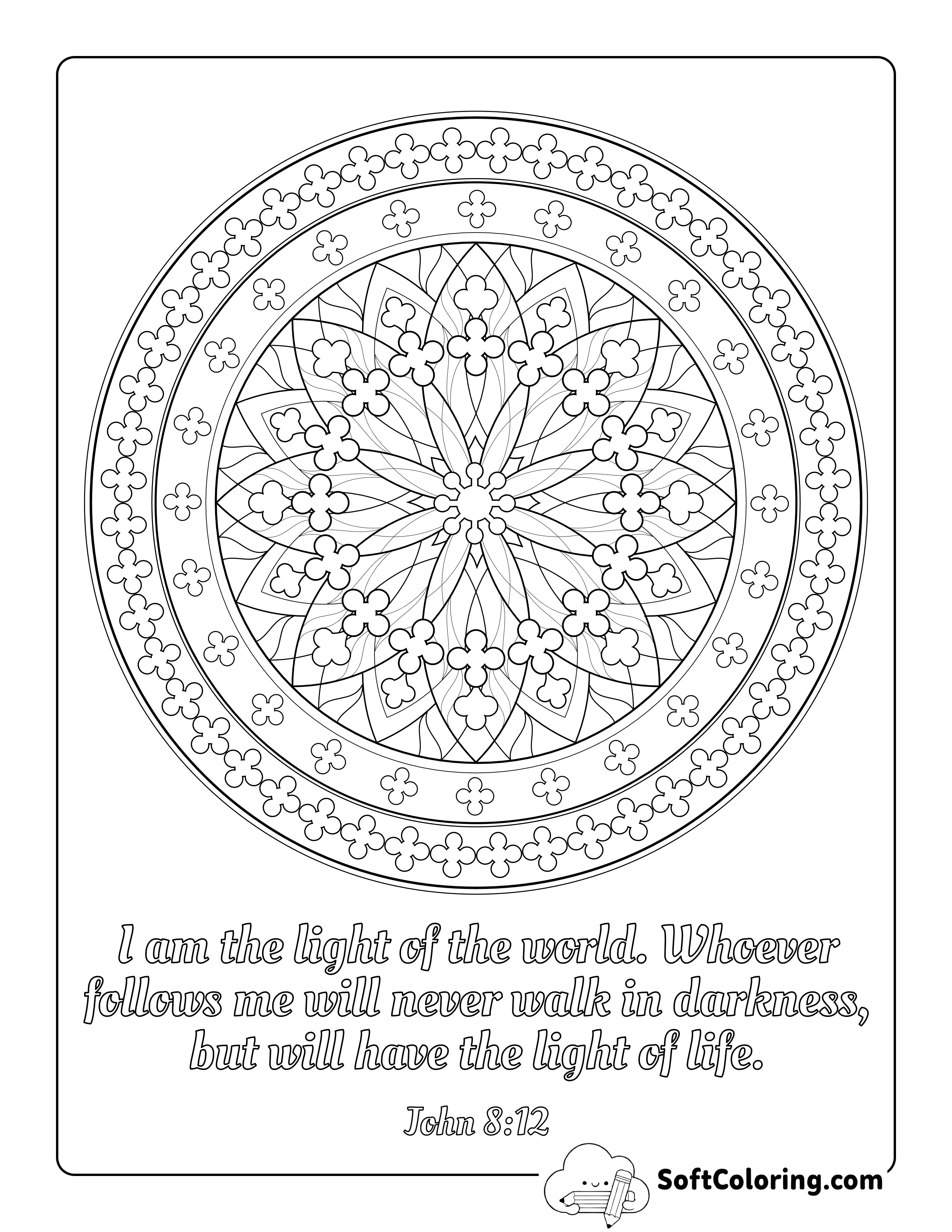Christian Mandala Coloring Page