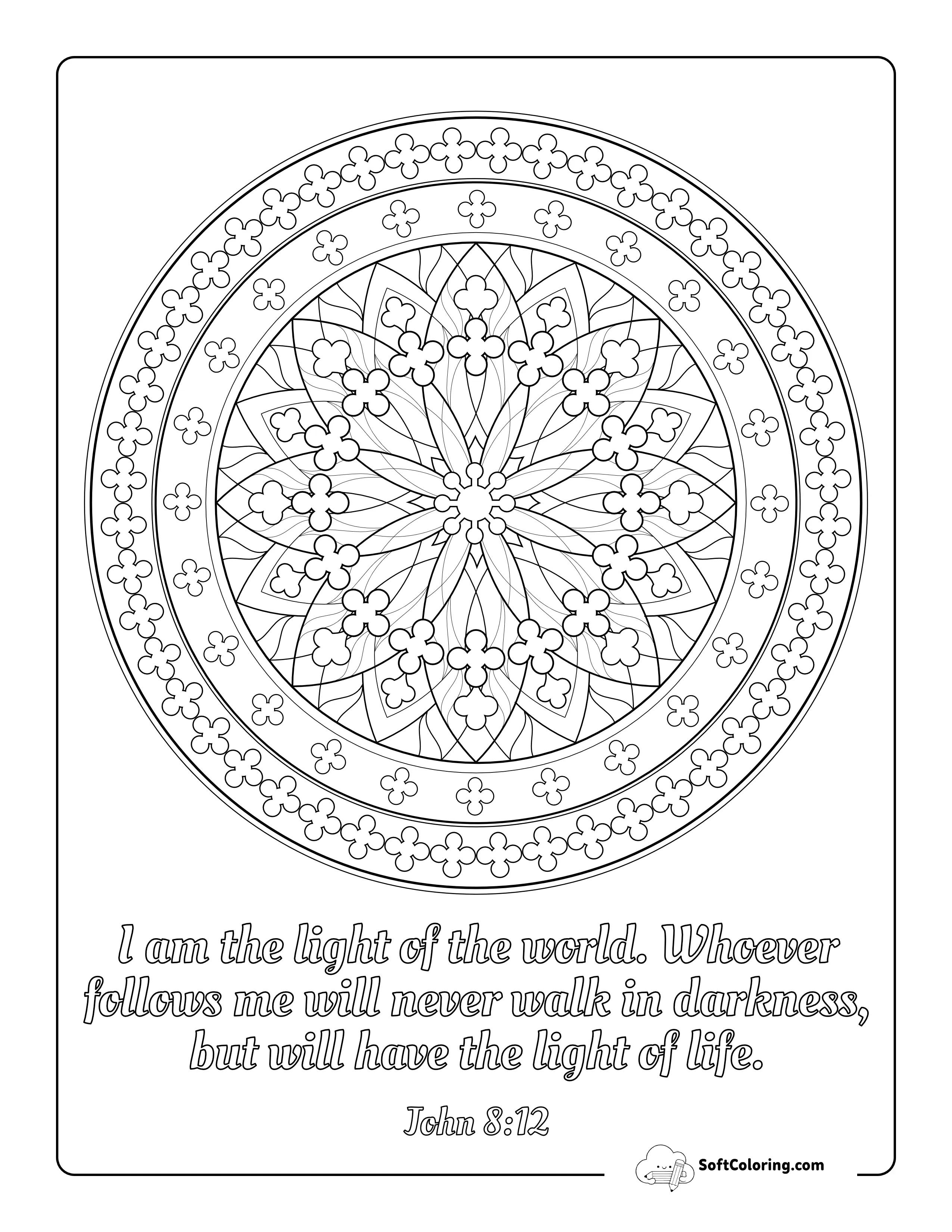Christian Mandala Coloring Page